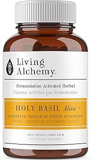 Holy Basil Supplements - Fermented Holy Basil with Natural Lemon Balm - Mood, Sleep Aid, & Cognitive Support for Men & Women - Vegan, Non-GMO - Living Alchemy, 60 Pcs