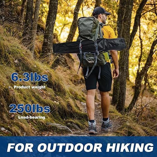 Miniatura 6 de Paquete de 2 sillas de camping para adultos y adolescentes, sillas plegables portátiles ligeras con capacidad de 250LBS con bolsa de transporte,