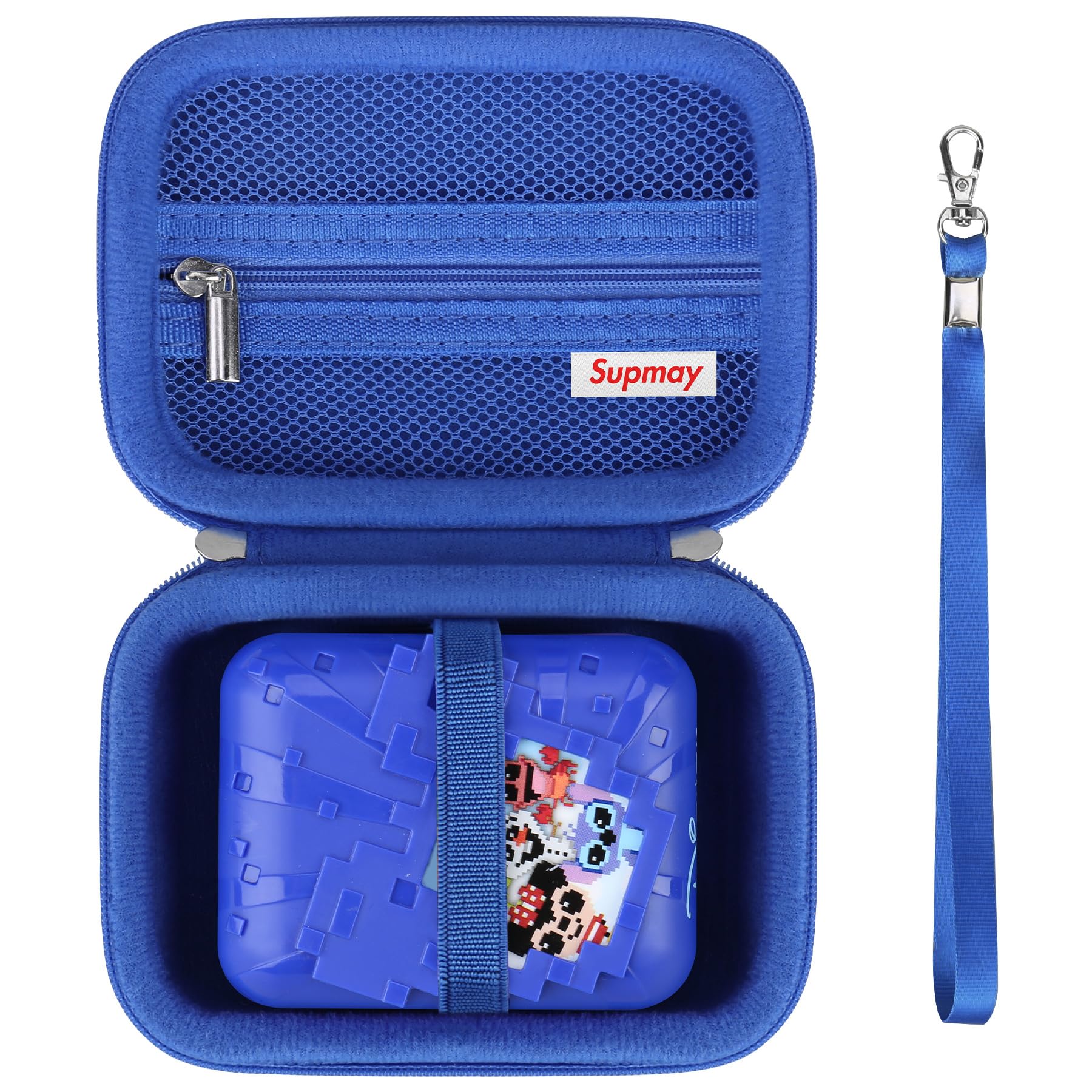 Supmay Carrying Case for Bitzee Disney/Wizarding World Harry Potter/Magicals Interactive Toy, Gifts for Virtual Pet Enthusiast/Girls & Boys, Travel Case with Mesh Pocket for Battery, Cable, Deep Blue