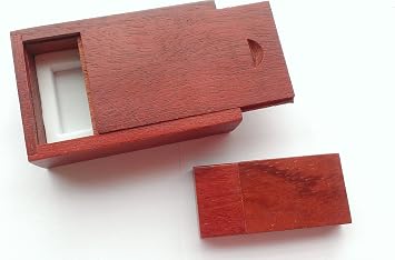 Wooden USB 2.0 Flash Drive with Red Wood Gift Box 64GB