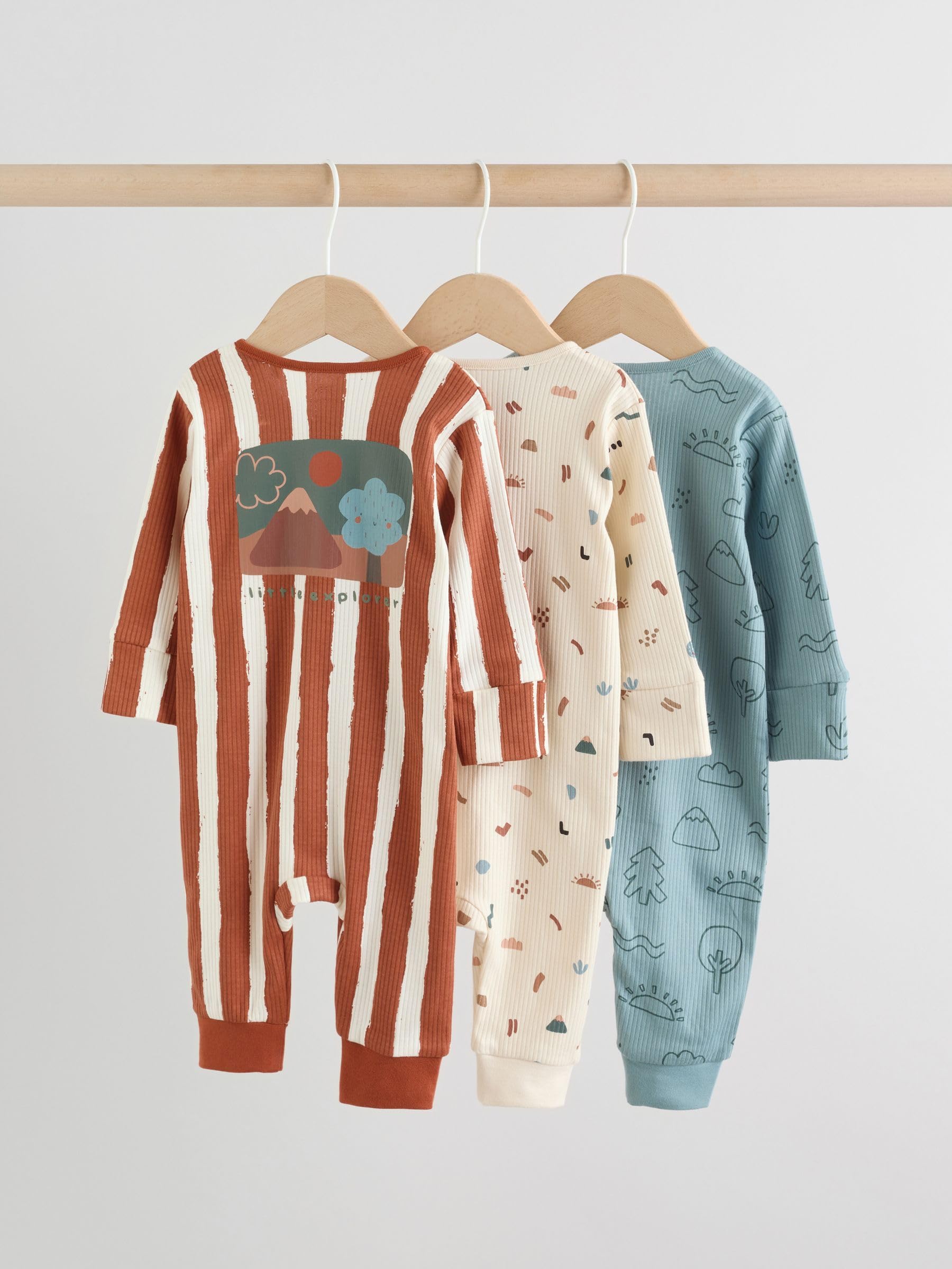 NEXT Bébé garçon Dors-Bien Lot de 3 Pyjama Motif forêt