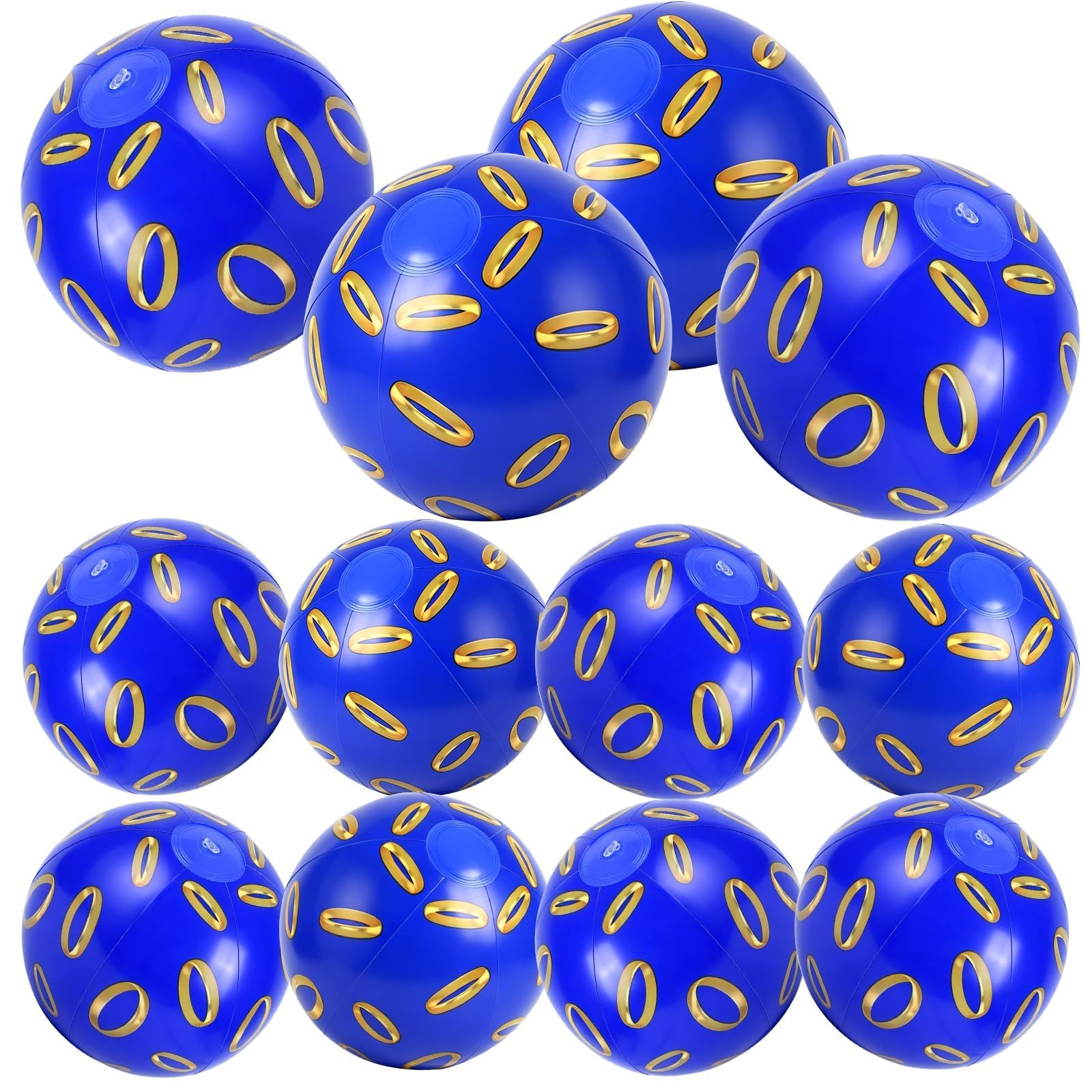 12 Pack 8 & 12" Inflatable Cartoon Beach Balls, Summer Pool Party for Kids