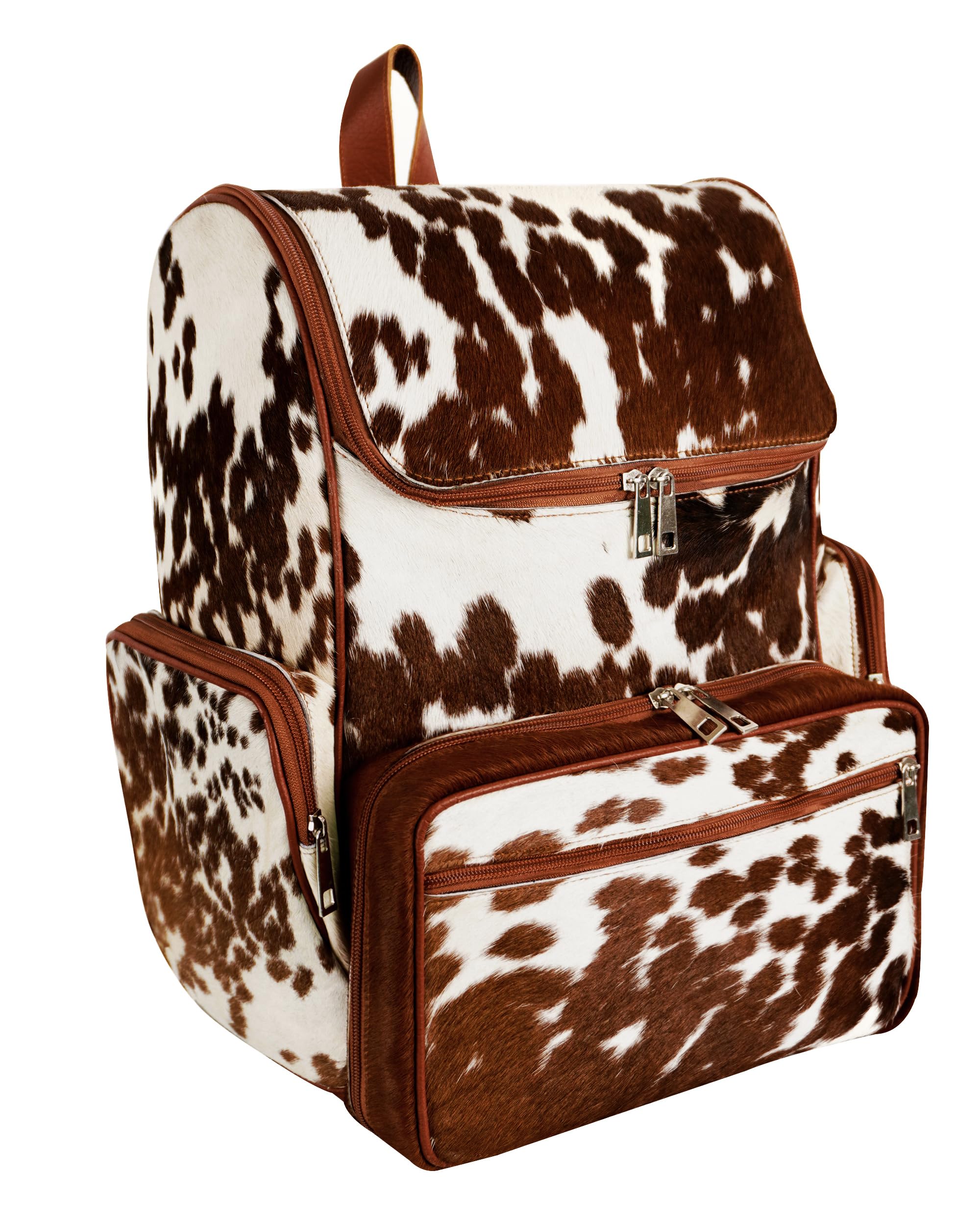 SKY-SELLER Leather Diaper Bag Backpack Maternity Leather Travel Backpack for Teen Girls & Boys - Multifunction Cow Print Baby Diaper Bags