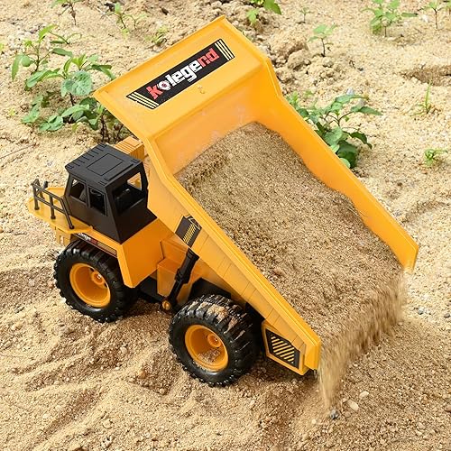 Miniatura 8 de kolegend Camión volquete de juguete con control remoto con efecto de luces y sonidos, vehículos de construcción RC de 9 canales, camiones de regalo