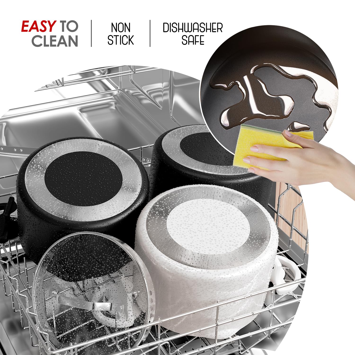 Eatex Pasta Pot with Strainer - 5 Quart Black -6