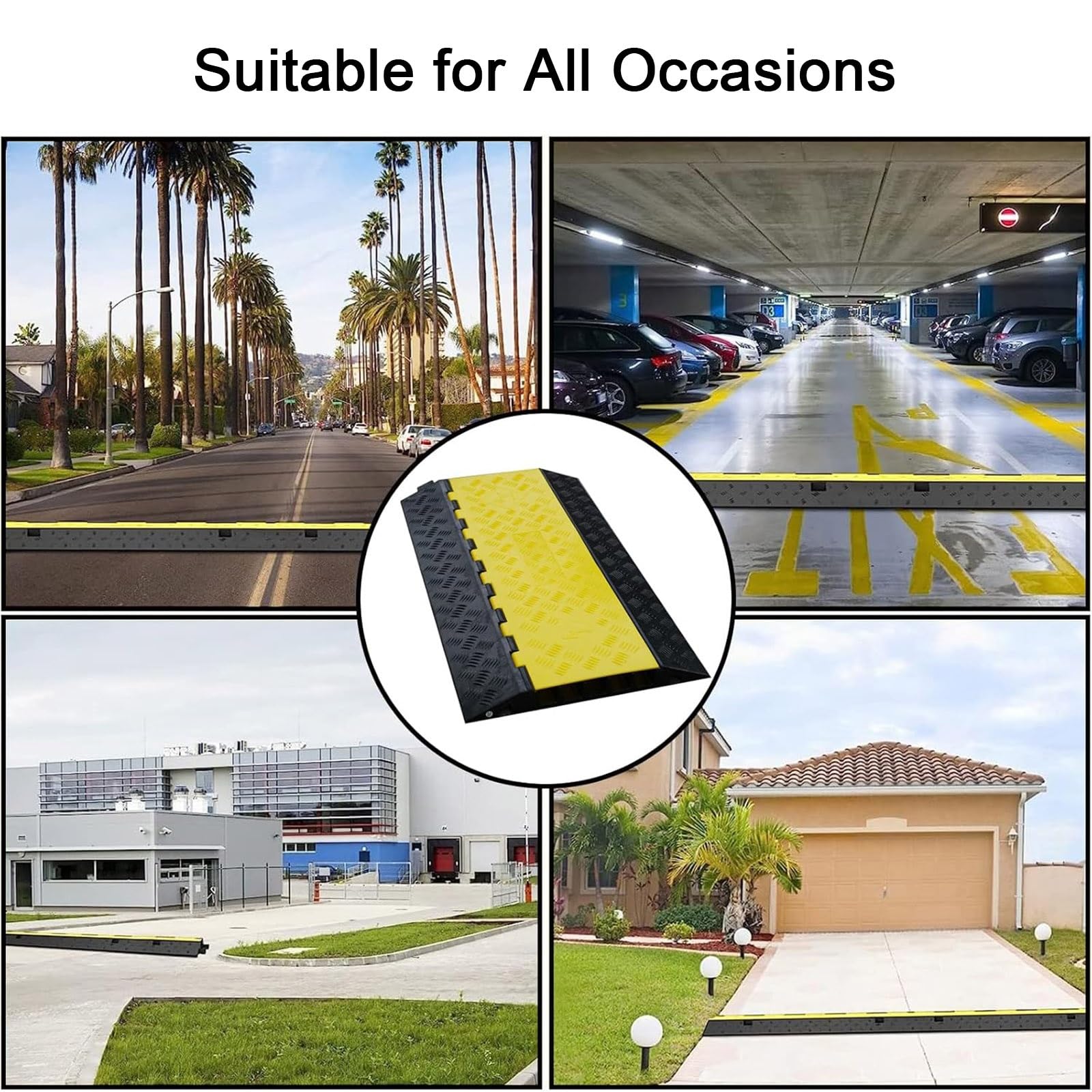 Pasacables de Suelo para Proteger Las Cables Protector de 1 Canal, Capacidad de Carga de 5000 Kg, con Cubierta Superior Abatible, para Uso en Interiores y Exteriores(100x58x12.5cm)
