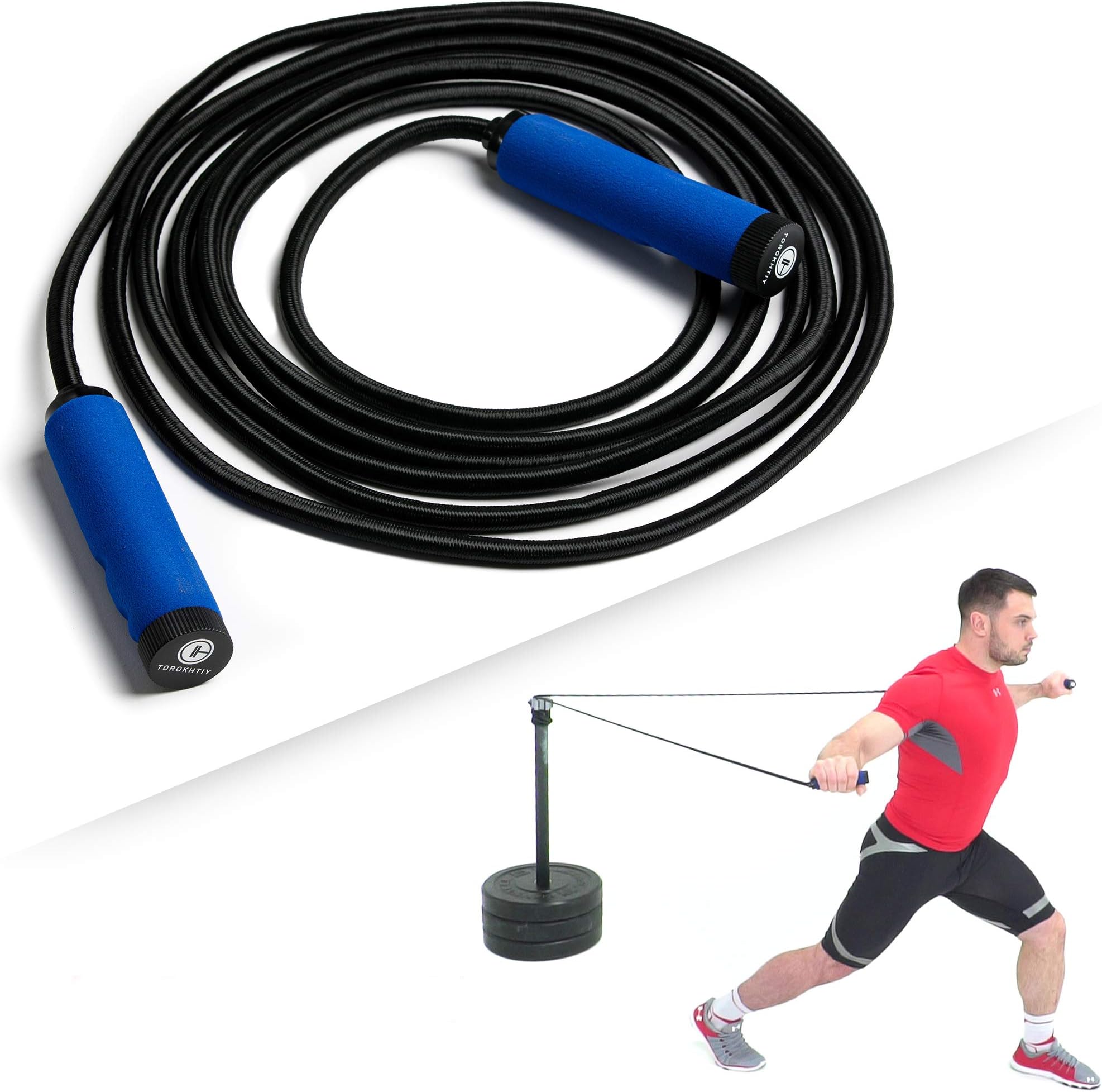 WARM BODY COLD MIND TOROKHTIYโs Resistance Band Cord for Strength and Cross Training, Home Workouts, Physical Therapy with Foam Handles. Shoulder Activation System Designed