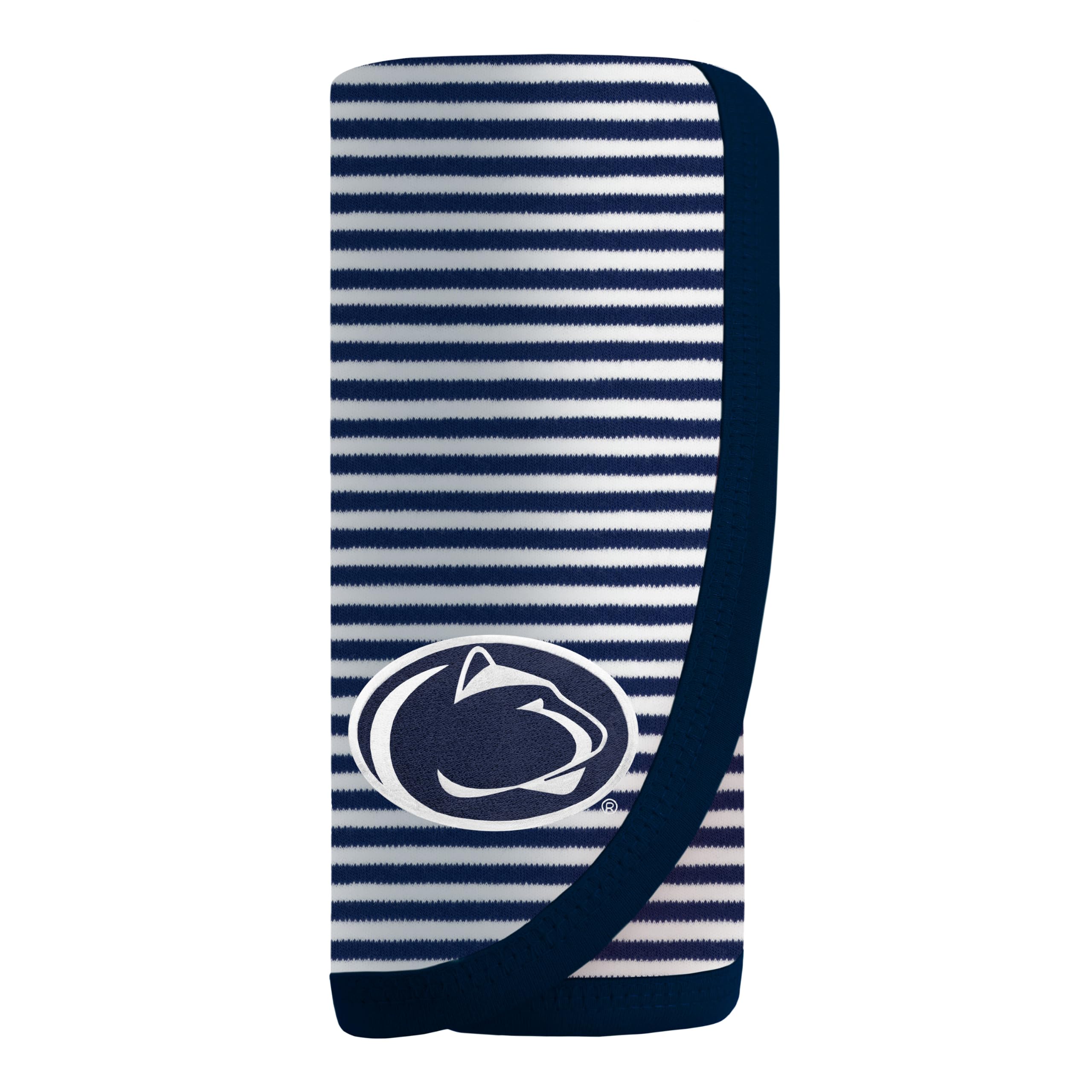 Creative Knitwear College Baby NCAA Infant Striped/Solid Blanket, Unisex, One Size 37.5 X 33.5