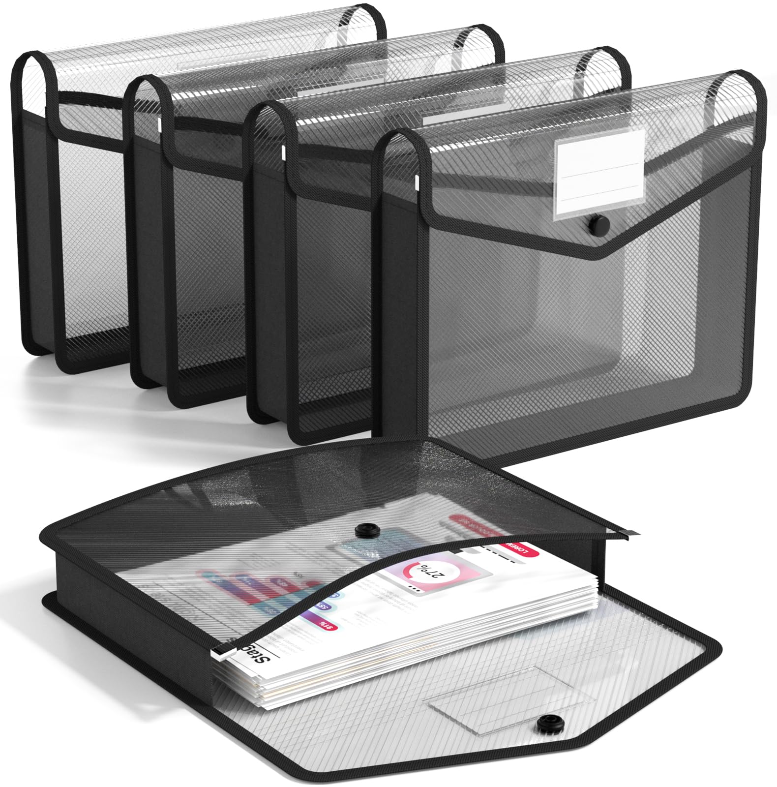 Snapklik.com : Umriox Plastic File Folders, 5 Pack A4 Poly Envelope ...