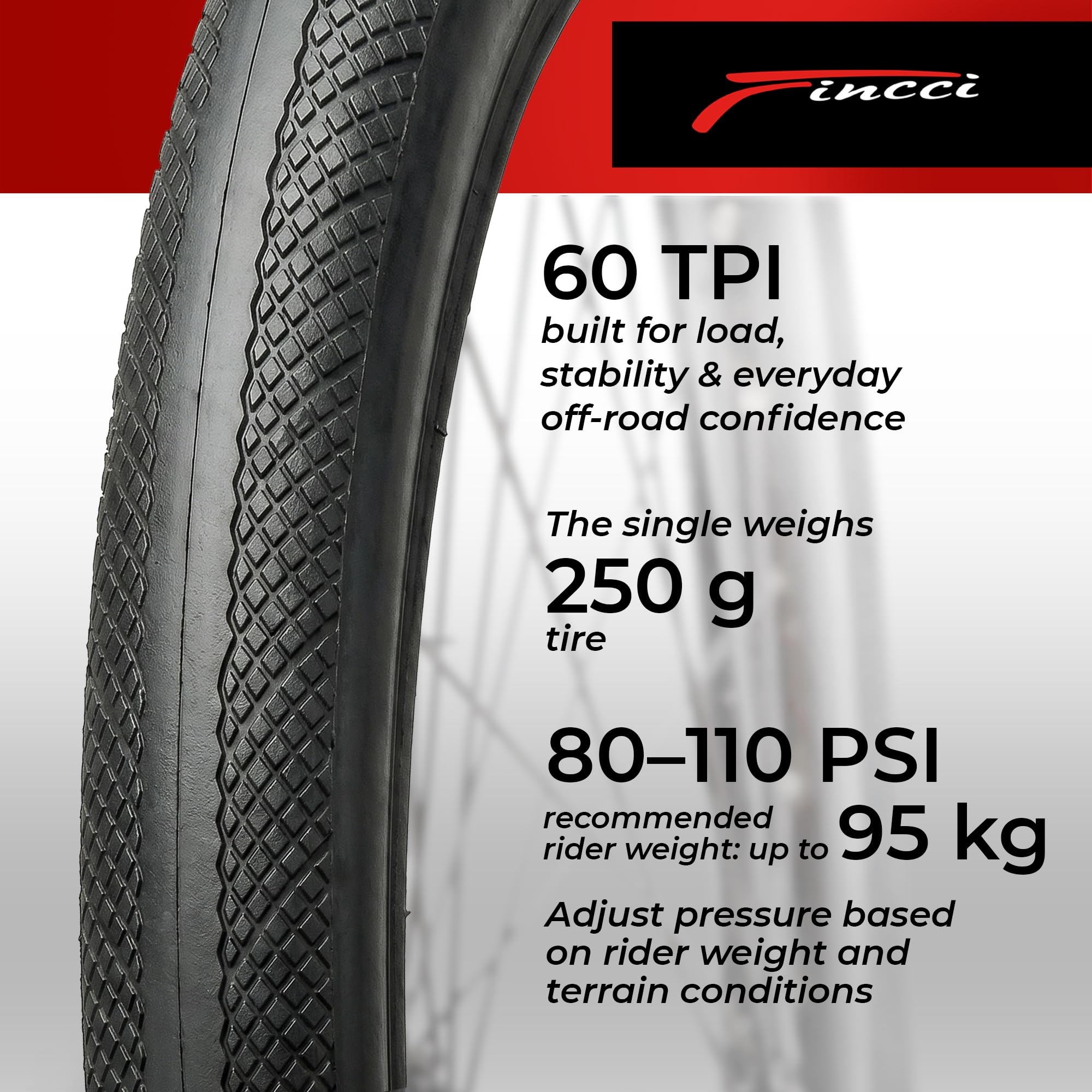 Fincci Cubiertas 700x28c Bicicleta, Par Neumatico Bici Carretera con 1mm Antipinchazos 28-622 60TPI, Gomas 28-29 para Ciclo Carrera Carretera Turismo Bici Bicicleta - Paquete de 2 28-622