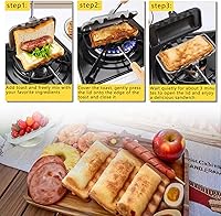 Vista 2 de Sandwichera caliente, sartén para hornear sándwich de doble cara, sartén de doble cara para desayuno, tostadora de perros calientes, máquina