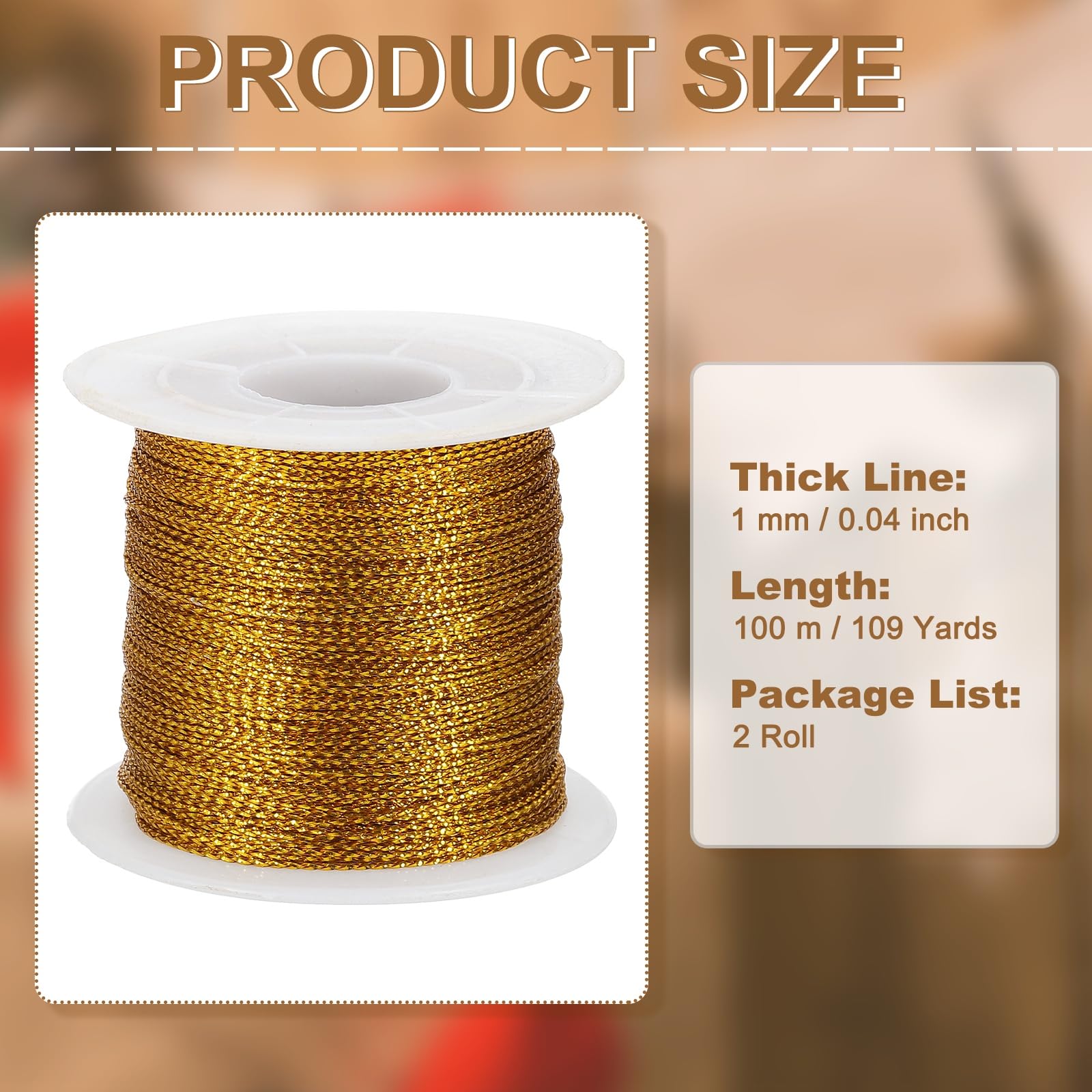 PATIKIL Metallic Tinsel Cord Rope - Image 2