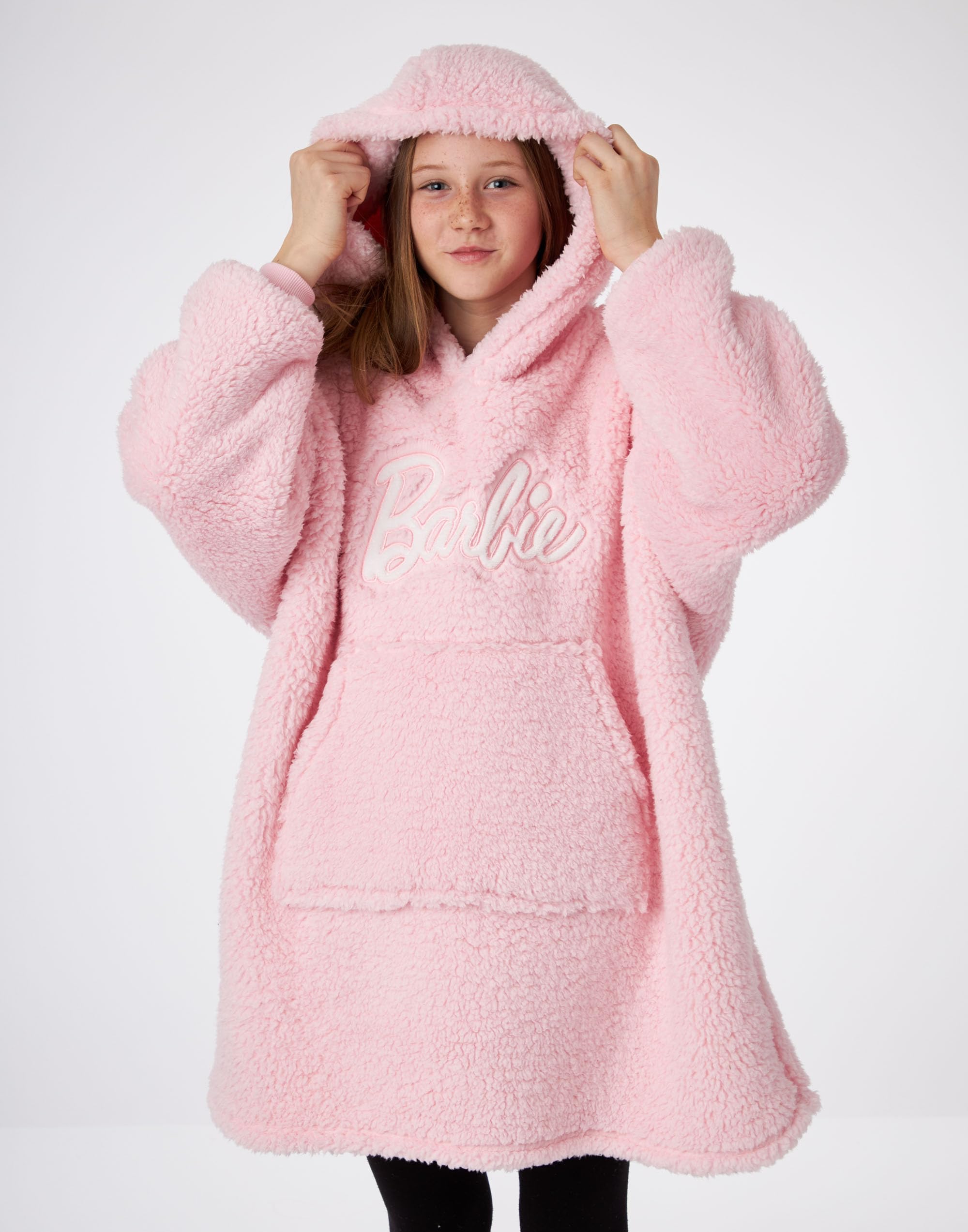Barbie Girls Pink Logo Blanket Hoodie