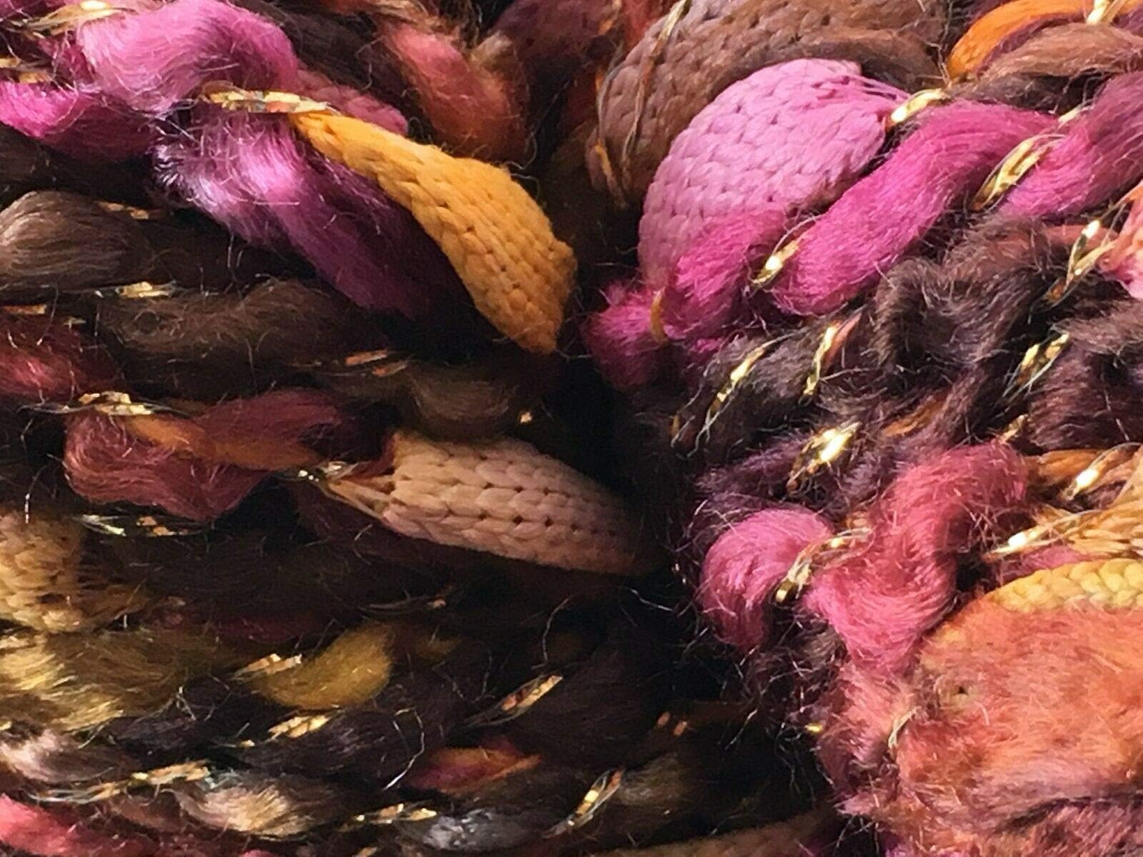 Aslan TrendsAslan Trends Litoral Sparkle #1311M Chocolate Spice Brown Burgundy Pink Oramge with Metallic Gold Accent