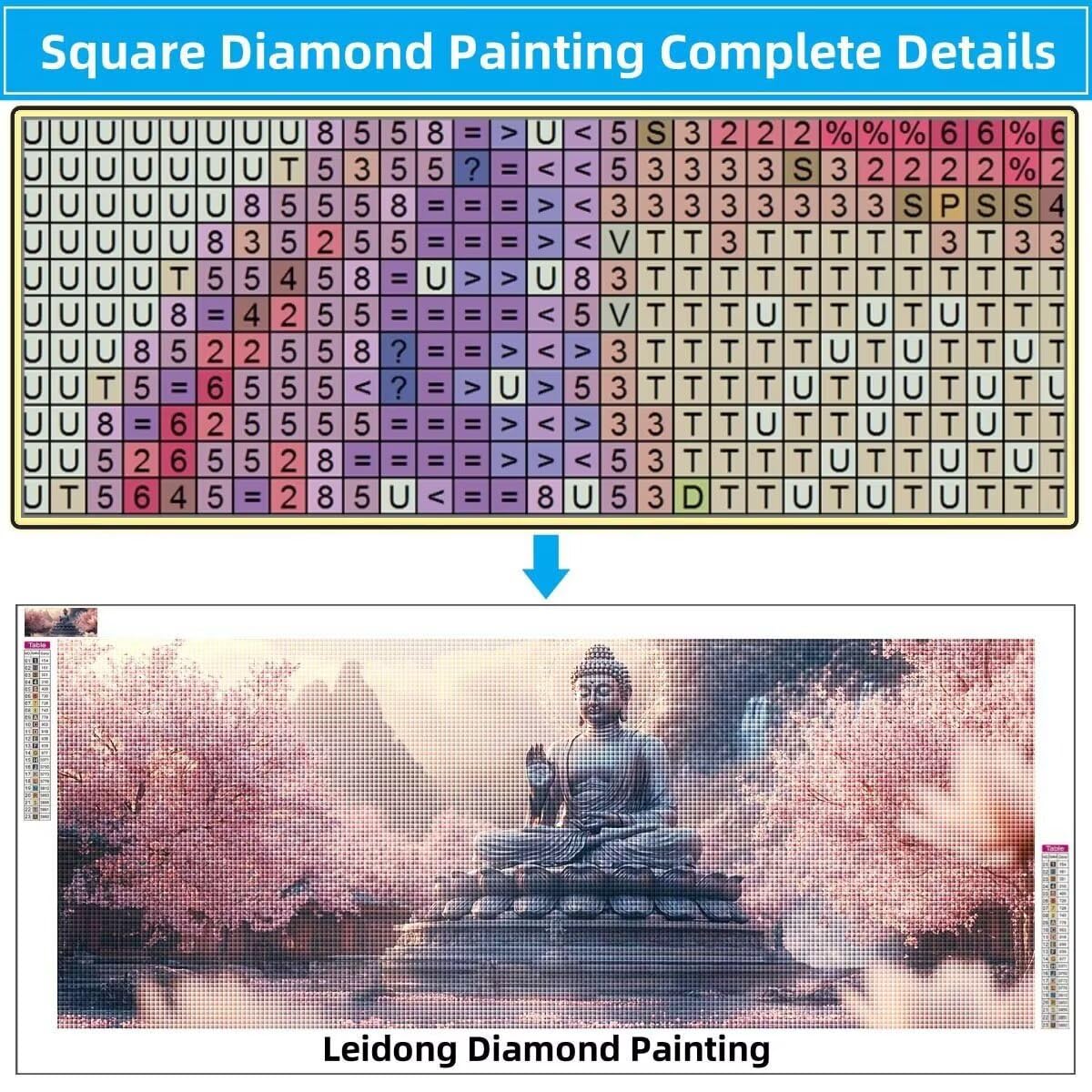Malarstwo diamentowe 5D "zrób to sam", dla dzieci, małe Zen, kwiat wiśni, obraz do malowania diamentowego, 60 x 120 cm, tworzenie mozaiki według liczb, zestaw do malowania krzyżykowego, obraz dla