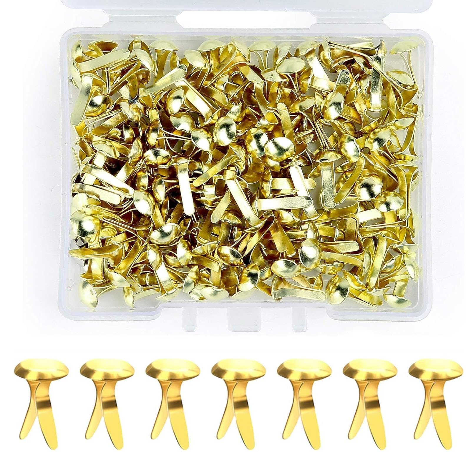 400Pcs Split Pins, Round Scrapbooking Brads, Split Pins Paper Fasteners Brads for Paper Crafts Scrapbooking DIY Projects (Gold)