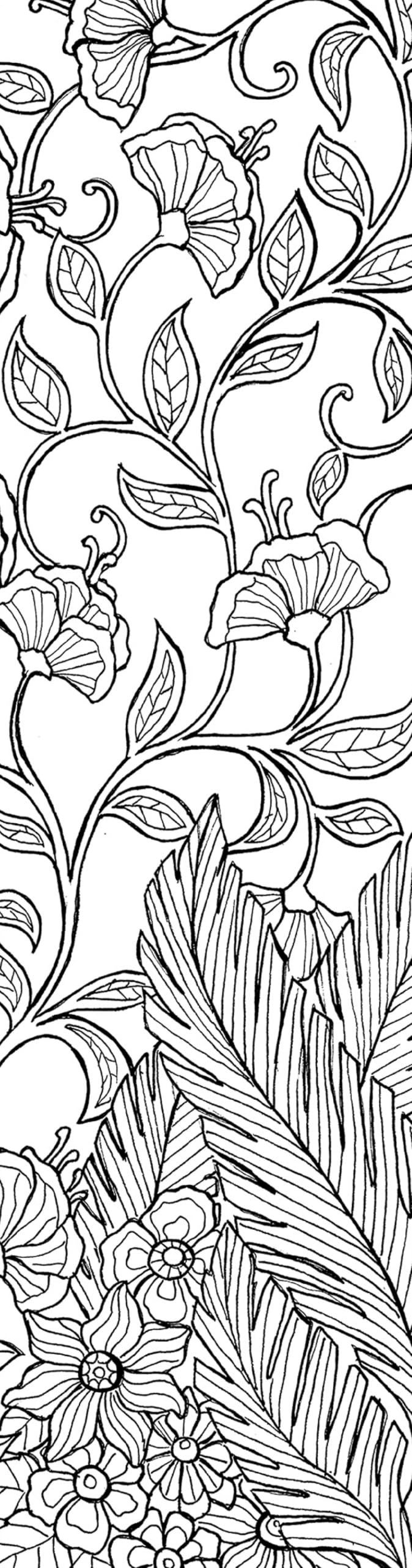 Flowers Coloring Bookmarks