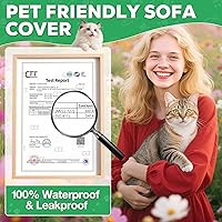Vista 4 de Loiion Fundas de sofá para sofá de 3 cojines, funda gris resistente a los arañazos de gatos – Fundas protectoras antideslizantes y gruesas