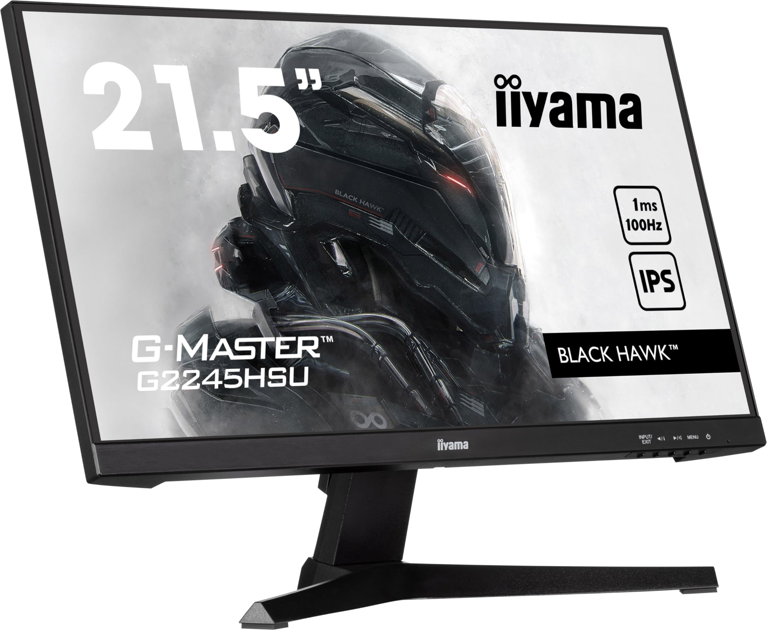 iiyama G-Master Black Hawk, IPS, 1920x1080@100Hz, 1ms, 300cd/m², 1000:1, Haut-parleurs, 1xHDMI, 1xDisplayPort, USB HUB (2x2.0), Black Tuner, i-Style Colour