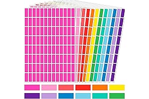 Rectangular Colored Organizing Stickers: Bright Coding Labels for Efficient Organization