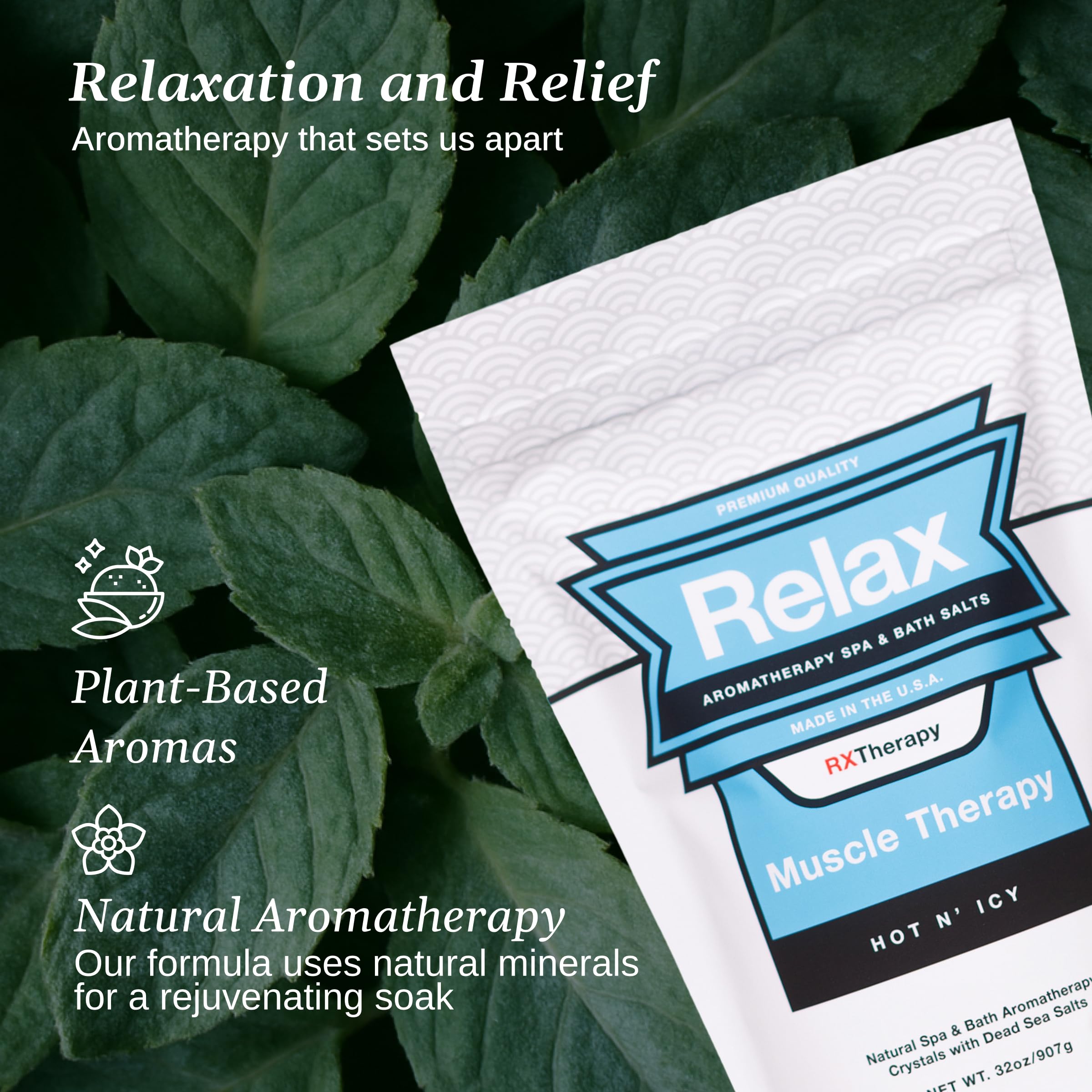 Relax Spa & Bath Sels de bain d'aromathérapie au sel d'Epsom, récupération musculaire, trempage musculaire douloureux, sel de la mer morte, aromathérapie, spa, jacuzzi, thérapie musculaire