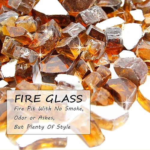 Miniatura 3 de Rocas de vidrio para hoguera de propano, chimenea de gas reflectante de 12 pulgada, roca de vidrio, rocas de vidrio templado para exteriores,