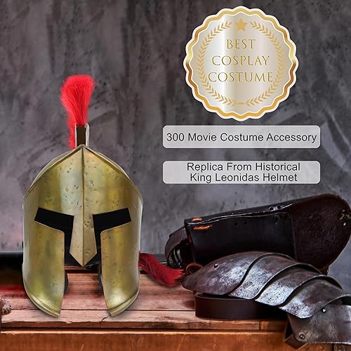 Miniatura 4 de Nagina International Casco medieval King Leonidas griego espartano romano Casco Spartan Legions Accesorios de disfraz de guerrero espartano para