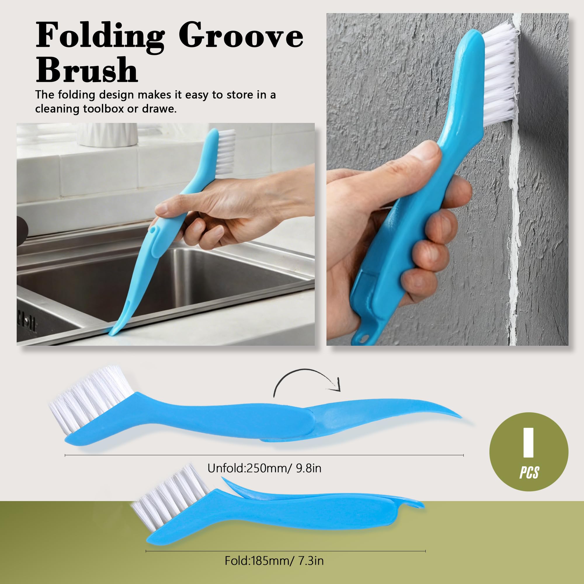 15Pcs Crevice Cleaning Brush Set Hard Bristle Scrub Brushes Tools Groove Gap Cleaning Brush for Housekeeping Bathroom Corners Window Track Kitchen Toilet Cup Faucet