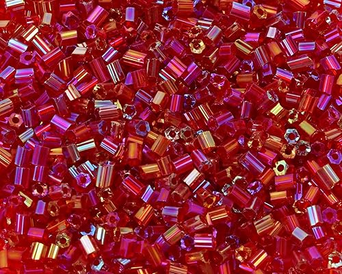 PPhtony Cuentas de tubo de cristal para corneta, 1400 unidades1.06 oz, mini cuentas de semillas de 0.079 x 0.118 in, cuentas espaciadoras sueltas