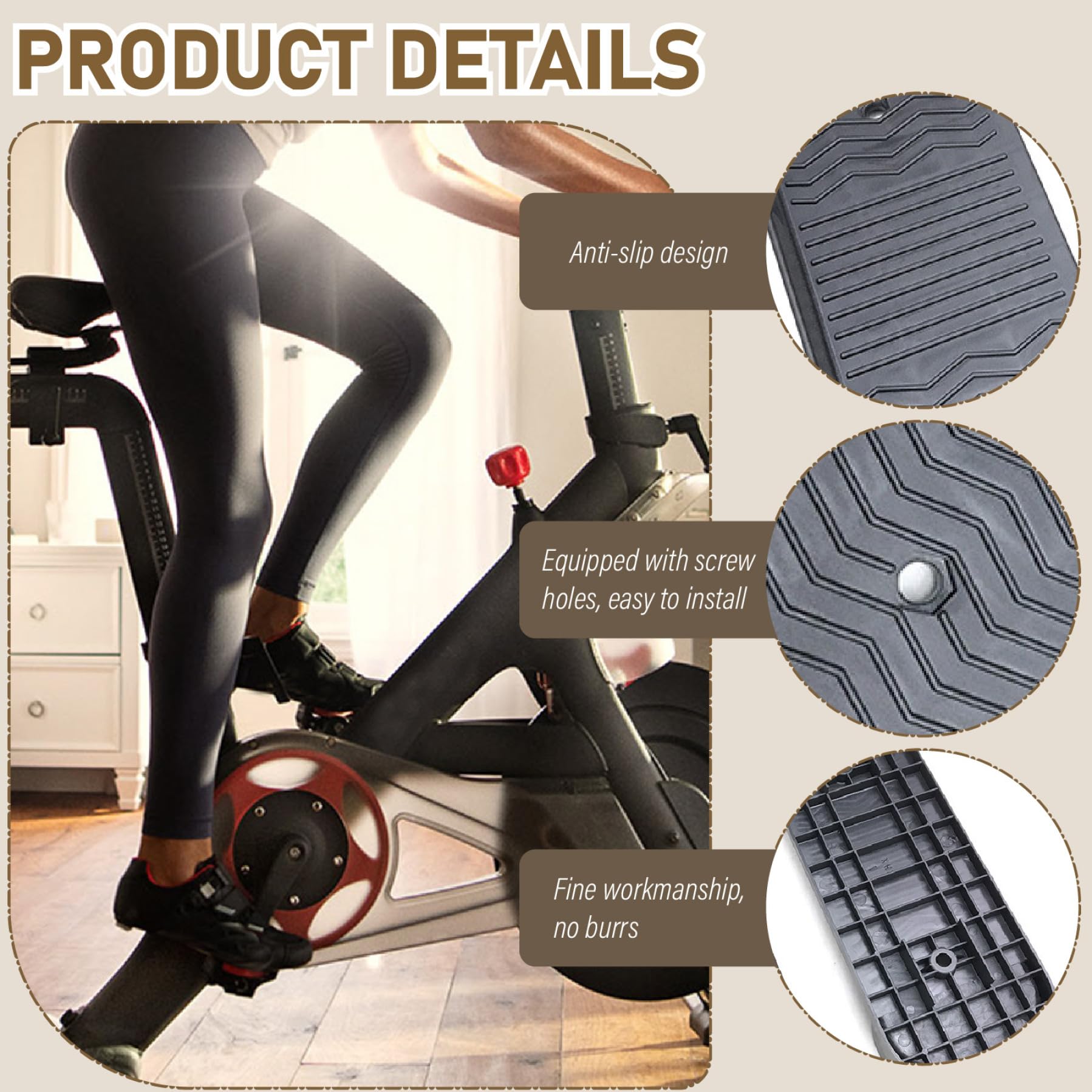 Elliptische Ersatzteile Universal 1Pair Fuß Pedal Nicht -Schlupf -Versorgung Übungsrad Ersatzteile Fitnessgeräte Fußboard für Haushaltsgebrauch, Fußpedal