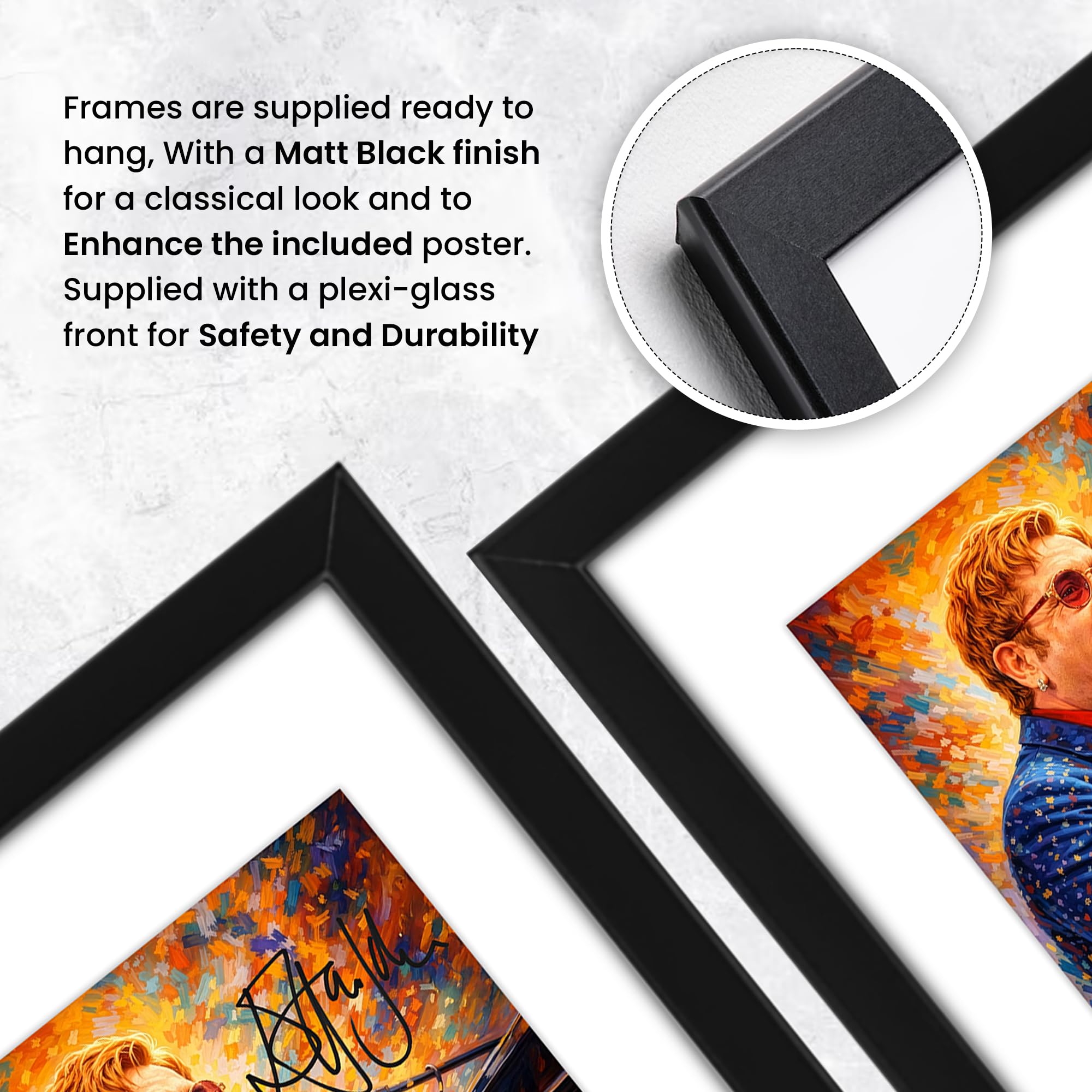 Stampa artistica da parete con autografo di Elton John Art, edizione limitata, idea regalo per fan, memorabilia da collezione, Rocketman Legend Tribute (A3 incorniciata con passepartout)