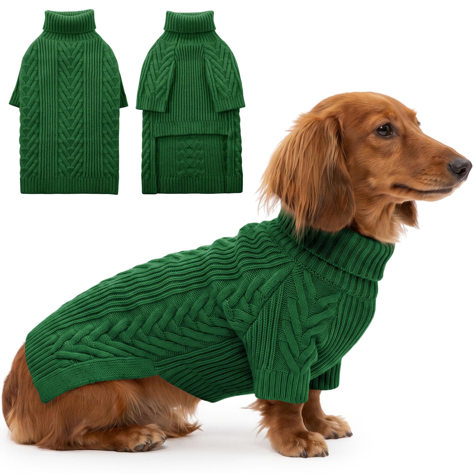 ASENKU Dog Sweater for Medium Dogs, Warm Knit Dog Sweater for Dachshund — image 1