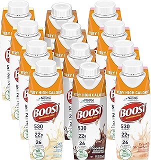 Very High Calorie Nutritional Drink Variety Pack, 12 Count – 4 Vanilla, 4 Chocolate, 4 Strawberry – 530 Calories per 8 fl oz Bottle, Nutrient-Rich (Variety Pack)