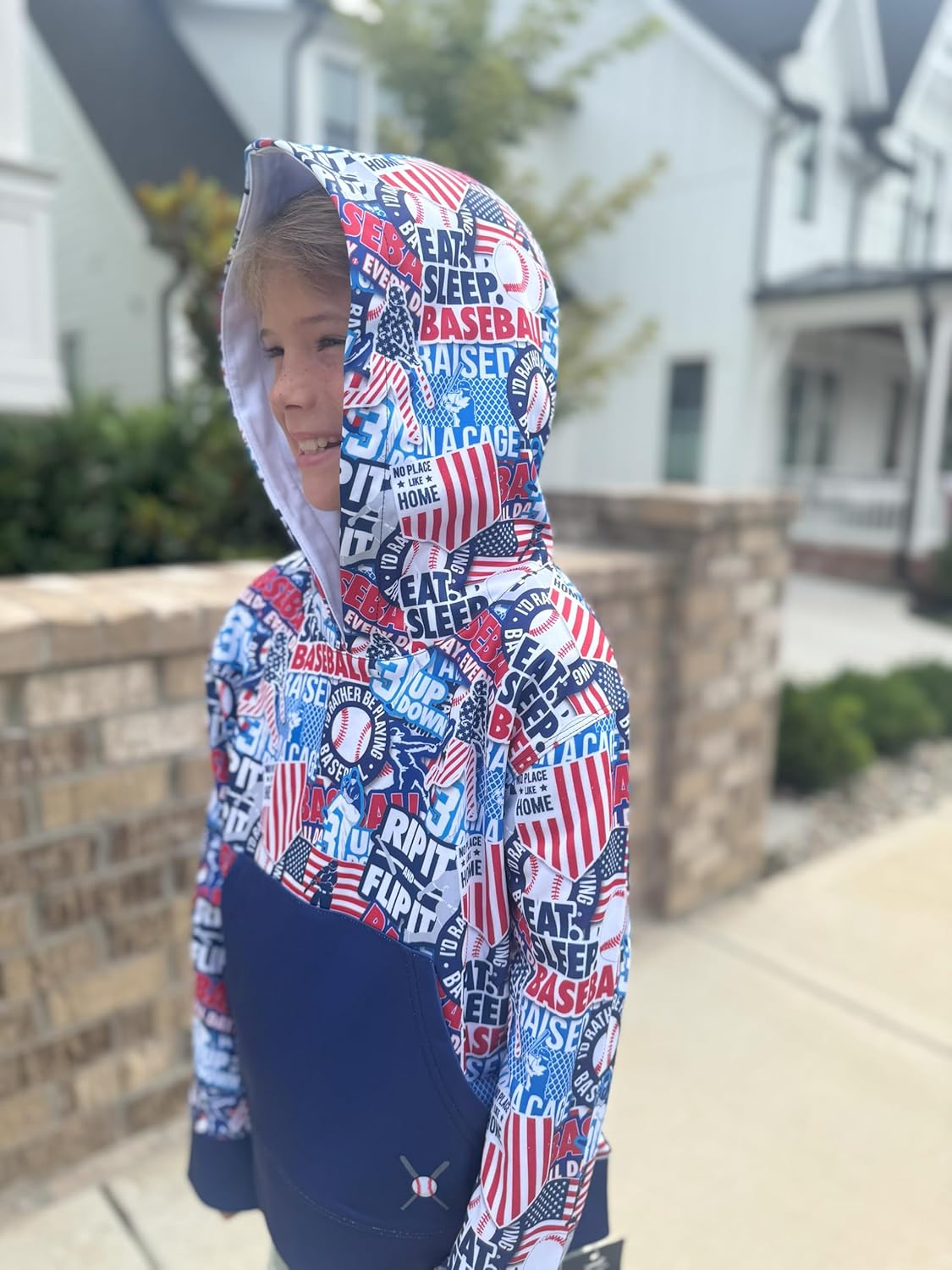 ChalkTalkSPORTS Baseball Lace-Up Hooded Sweatshirts | Gameday Hoodies | Youth & Adult Sizes - Image 2