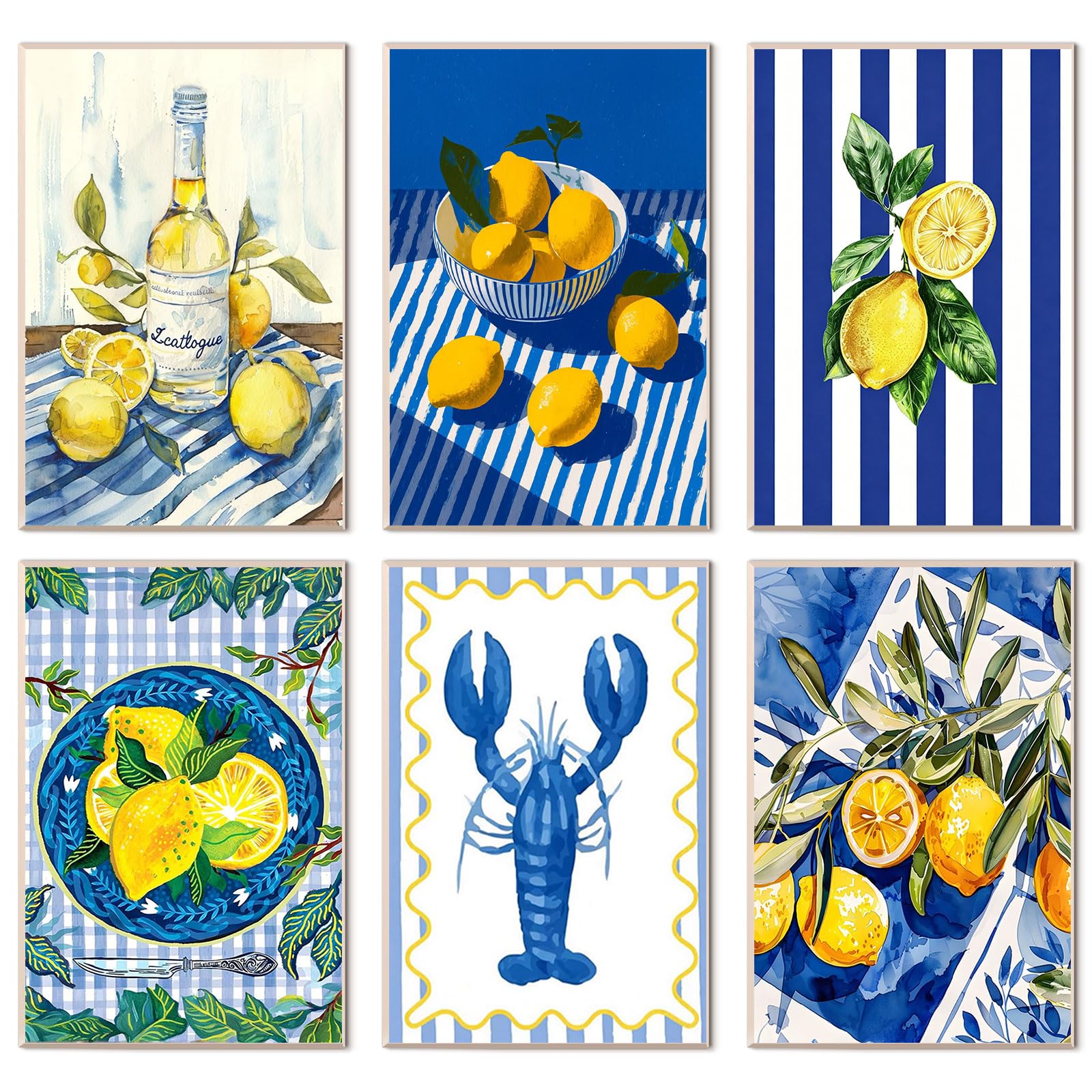 Lemons 6 Pack Paint by Numbers for Adults Beginner 8X12 IN, Still Life
