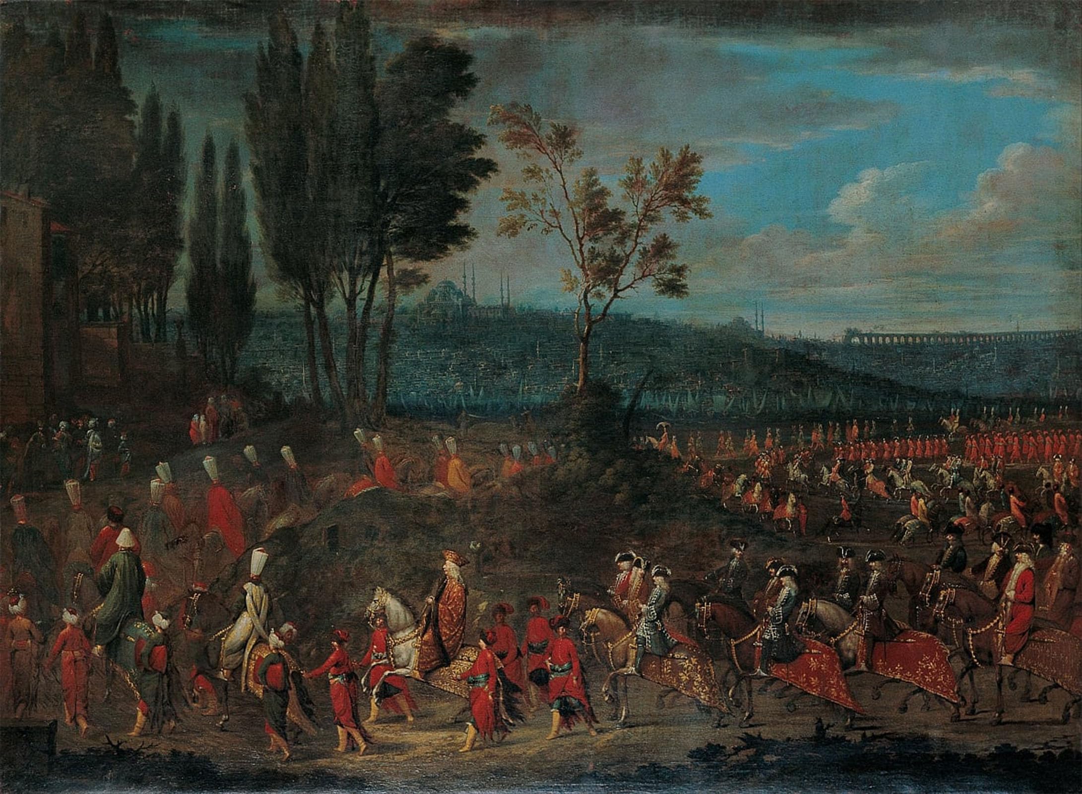 POSTERIIk Vintage Art Print Images Pictures Print the Ambassadorial Procession by Jean Baptiste Vanmour Modern Colour Posters for Office Home Decor 60x90cm