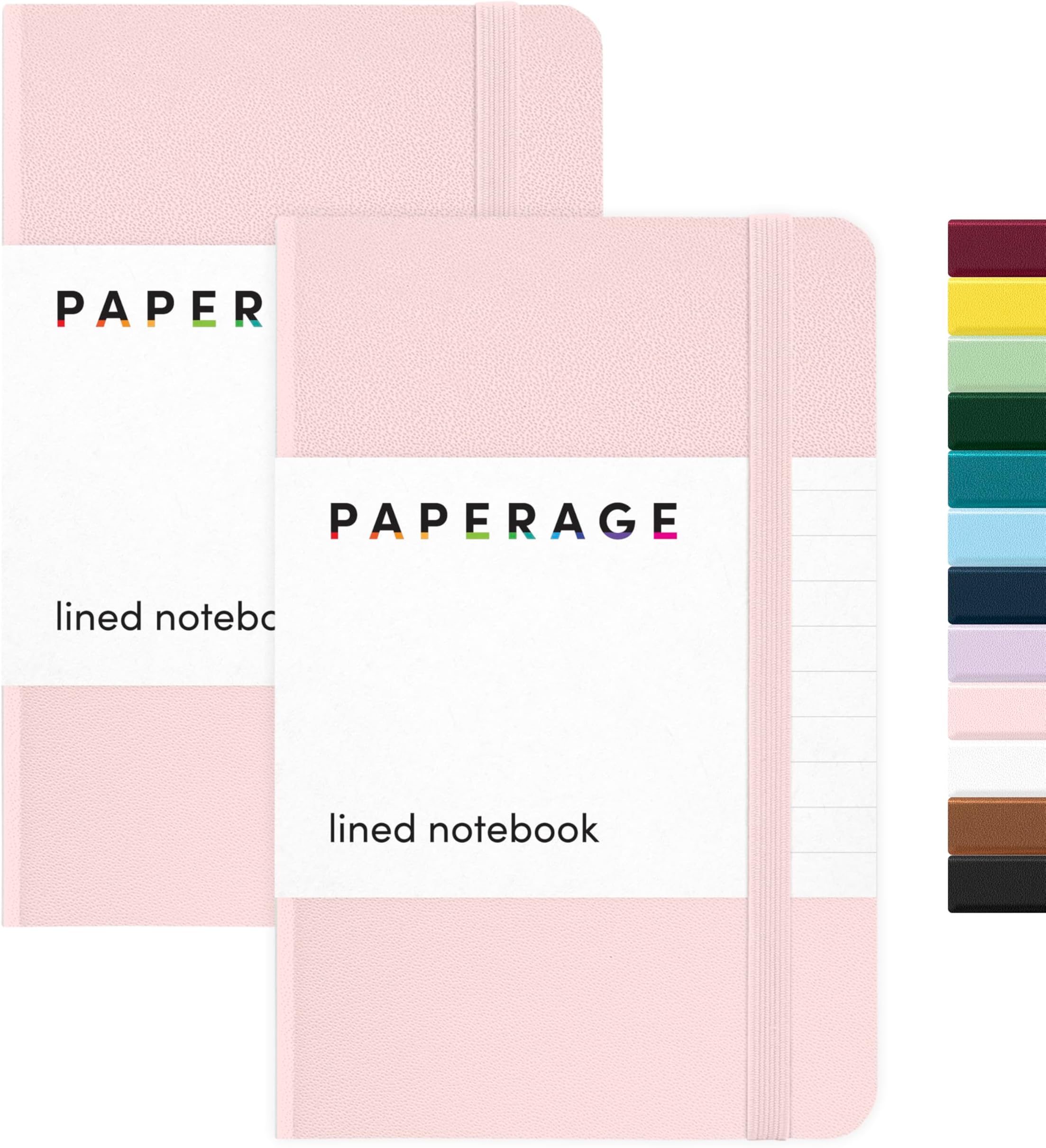 Lined Pocket Journal Notebook, 2 Pack, (Blush), 160 Pages, Small Notebook, 3.6 inches x 5.6 inches - 100 GSM Thick Paper, Hardcover