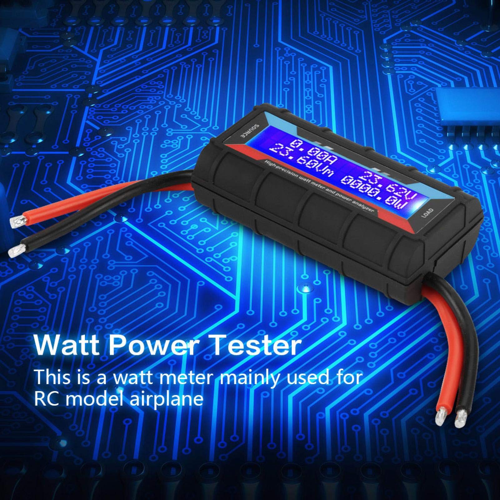 Dioche Watt Power Tester, 4,8 V ~ 60 V 130 A Hochpräziser Leistungsanalysator RC Wattmeter LCD-Anzeige Amperemeter Voltmeter Multimeter für RC-Modellflugzeuge 3,3 X 1,7 X 1 Zoll