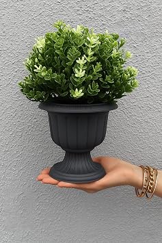 ToXA Ayakl  Deliksiz Plastik Nergis Saks  1 Adet, 0,5 Litre, 13cm, Antrasit
