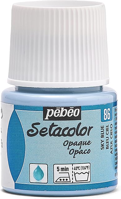 PEBEO 295-086 Setacolor Opaque Fabric Paint 45-Milliliter Bottle, Sky Blue,Sky Blue