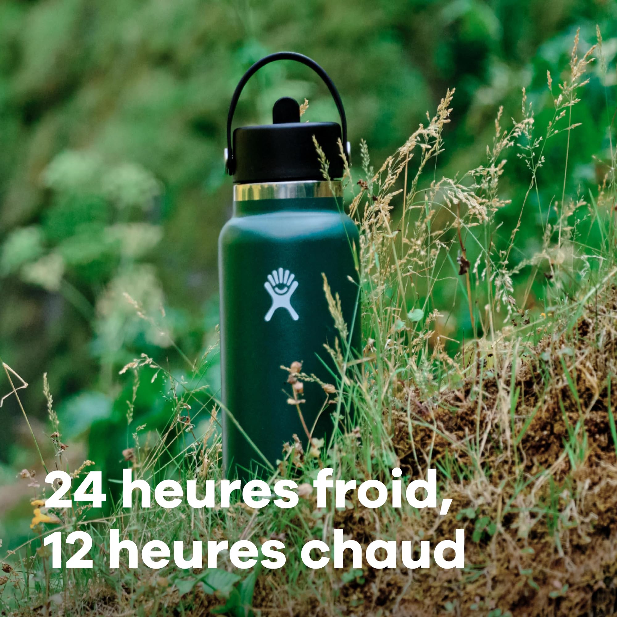 Hydro Flask – Wide Flex Straw Cap 946 ml (32 oz) Bottle – Acier Inoxydable, Paille Étanche, Compatible Lave-Vaisselle – Isotherme Froid 24 h – Large Ouverture, Compatible Glaçons – Beachplum