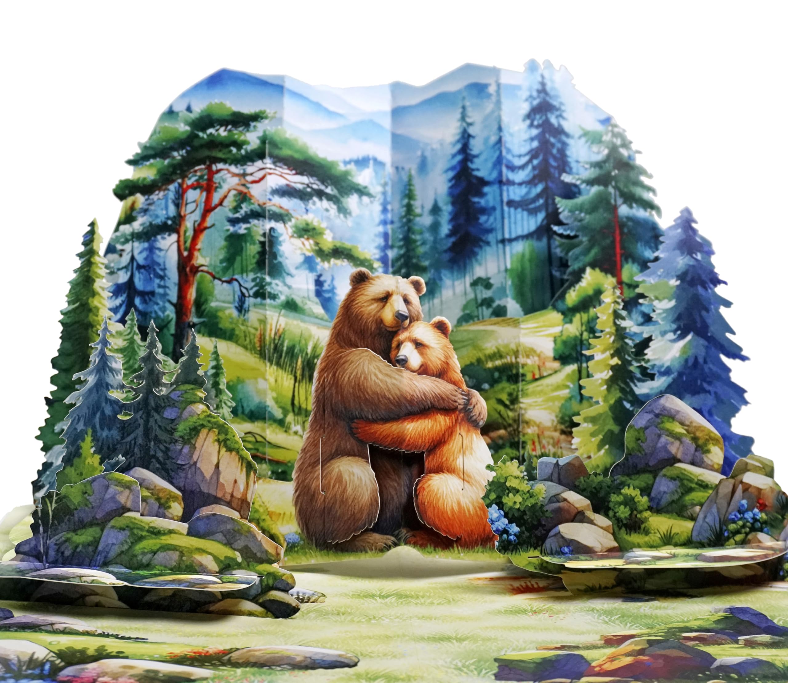 CUTPOPUP Bear Couple Pop Up Anniversary Cards, 3D Wedding Anniversary Card for Him Her Wife Husband Mum Dad, Birthday Card, Happy Valentines Day Cards Romantic (Bear Couple V2) US8-LO196UK โ image 1