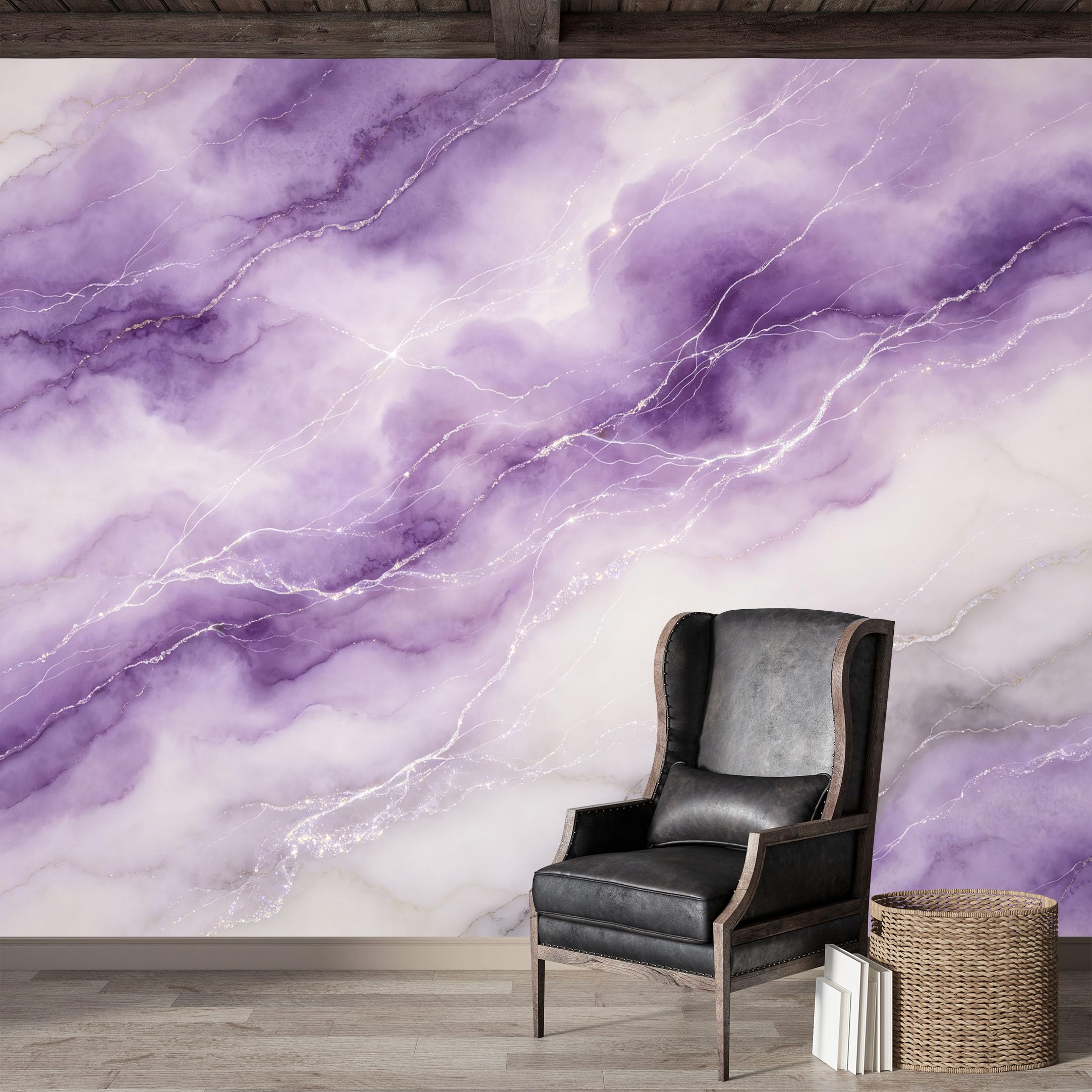 Custom Size Wall Mural,Amethyst Agate Swirls Premium Water Activated SelfAdhesive Wallpaper,Removable Wall Covering,Easy DIY Install Wall Art for Indoor Home Decor