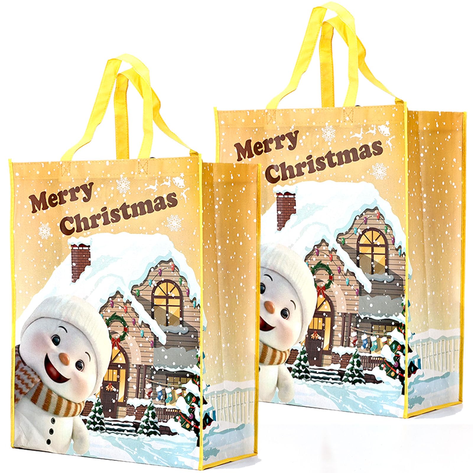 50x40cm Christmas Tote Bag, Extra Large Reusable Grocery Bag with Handle, Present Bag, Shopping Bag for Holiday Xmas Event Party for Xmas Gift Delivering Shopping