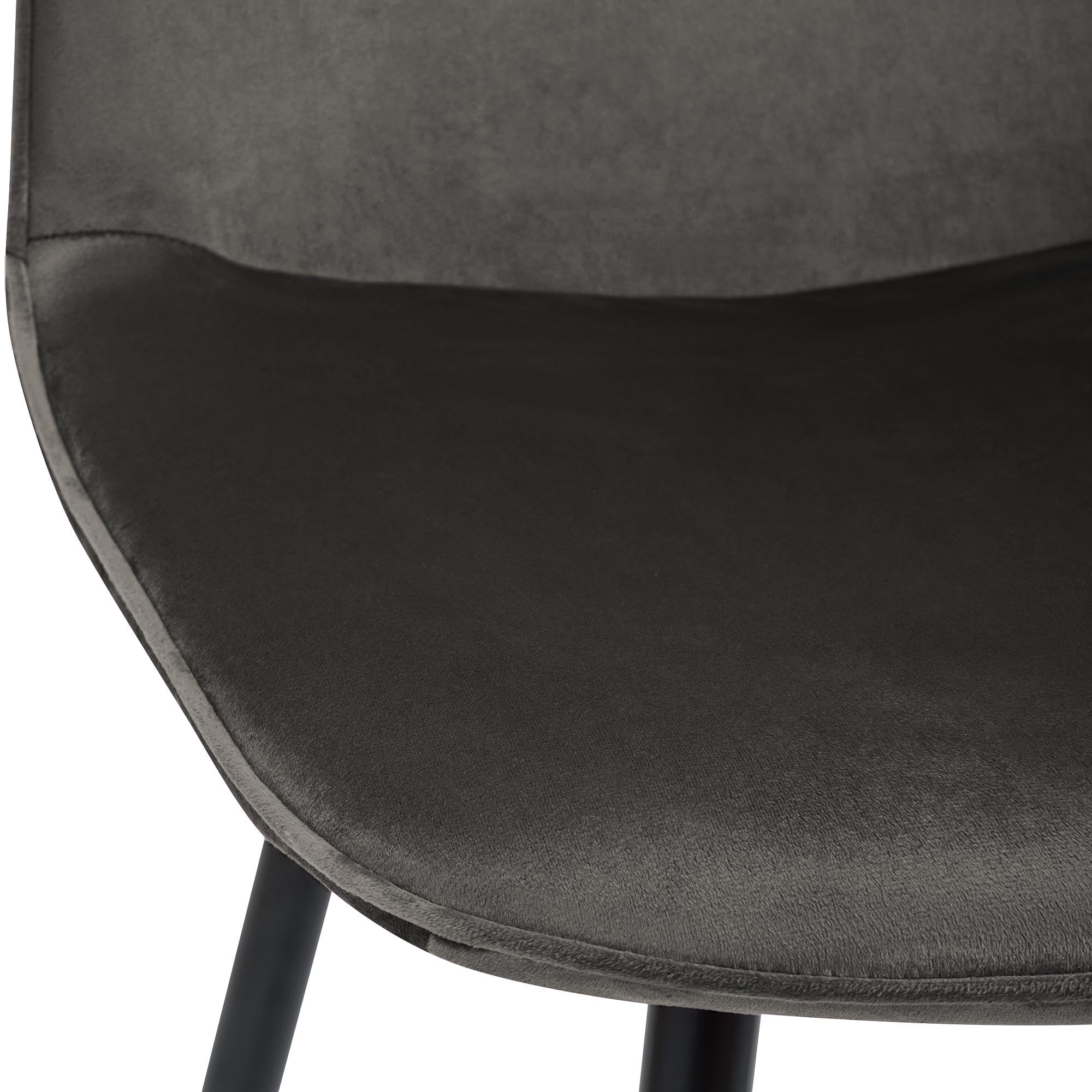 CLP Sedia da pranzo set di 4 imbottita Maryam, cucina, soggiorno e camera da letto con schienale, capacità 150 kg Colore:antracite;Materiale:Velluto