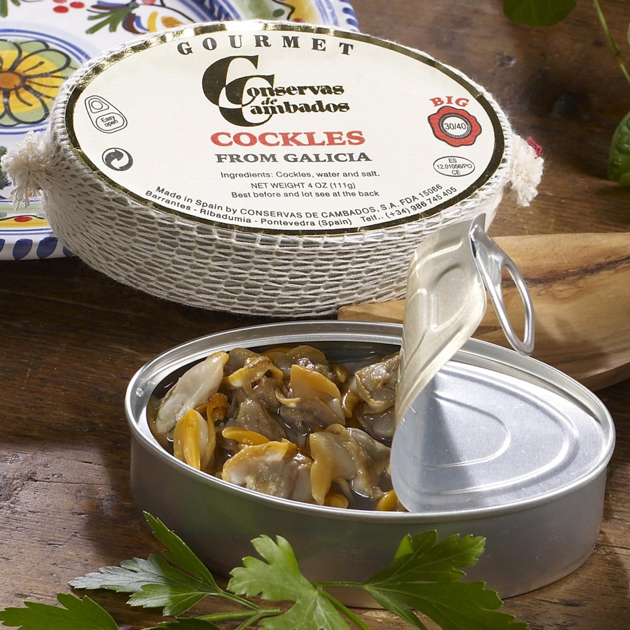 Conservas de Cambados Cockles Packed in Brine (4 oz/111g Tin)