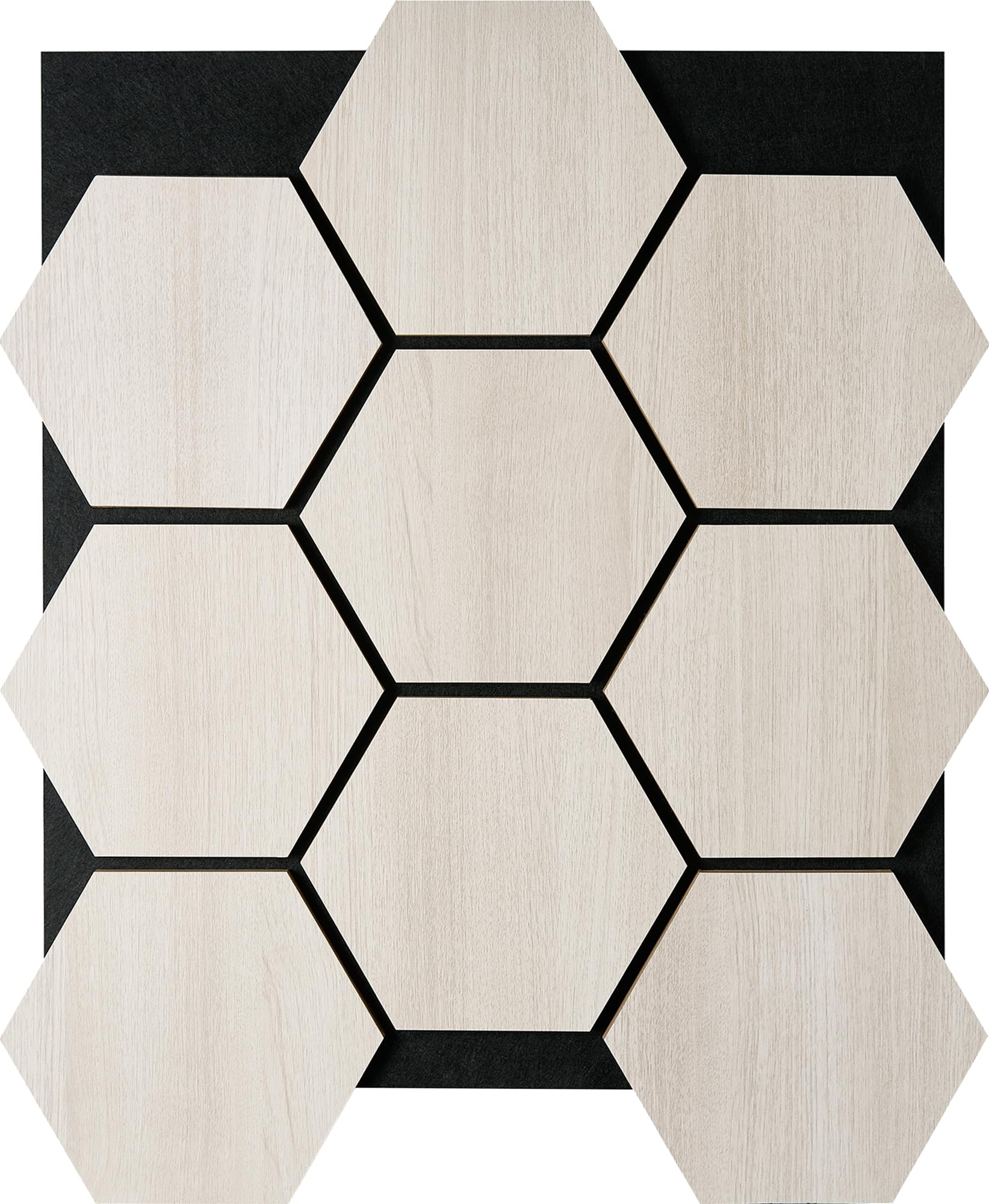 Fuse Acoustic Wooden Hexagon Wall Panel in White Oak