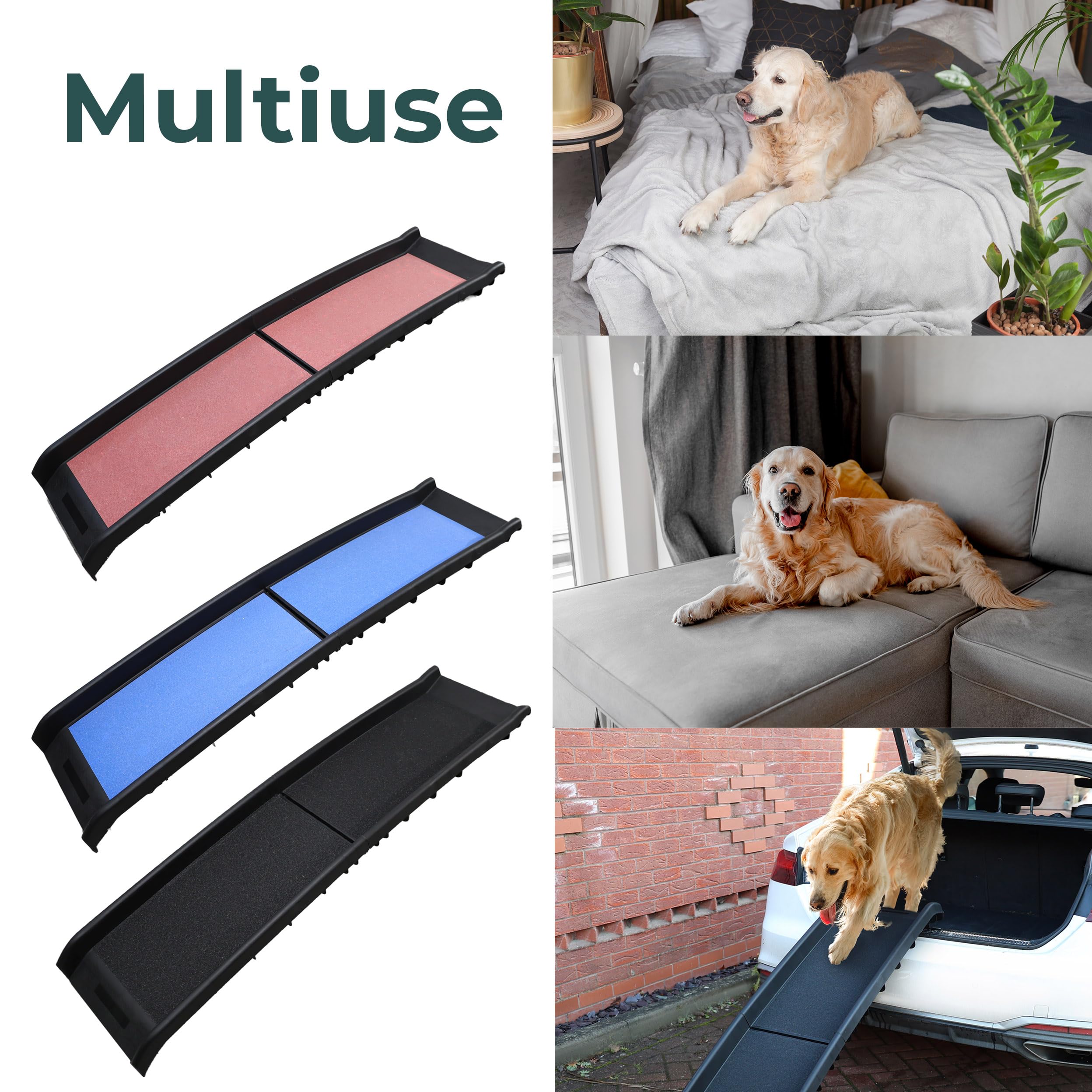 DIVCHI Rampe antidérapante pour Chien Rampes légères et Portables en Plastique Pliable (Noir)