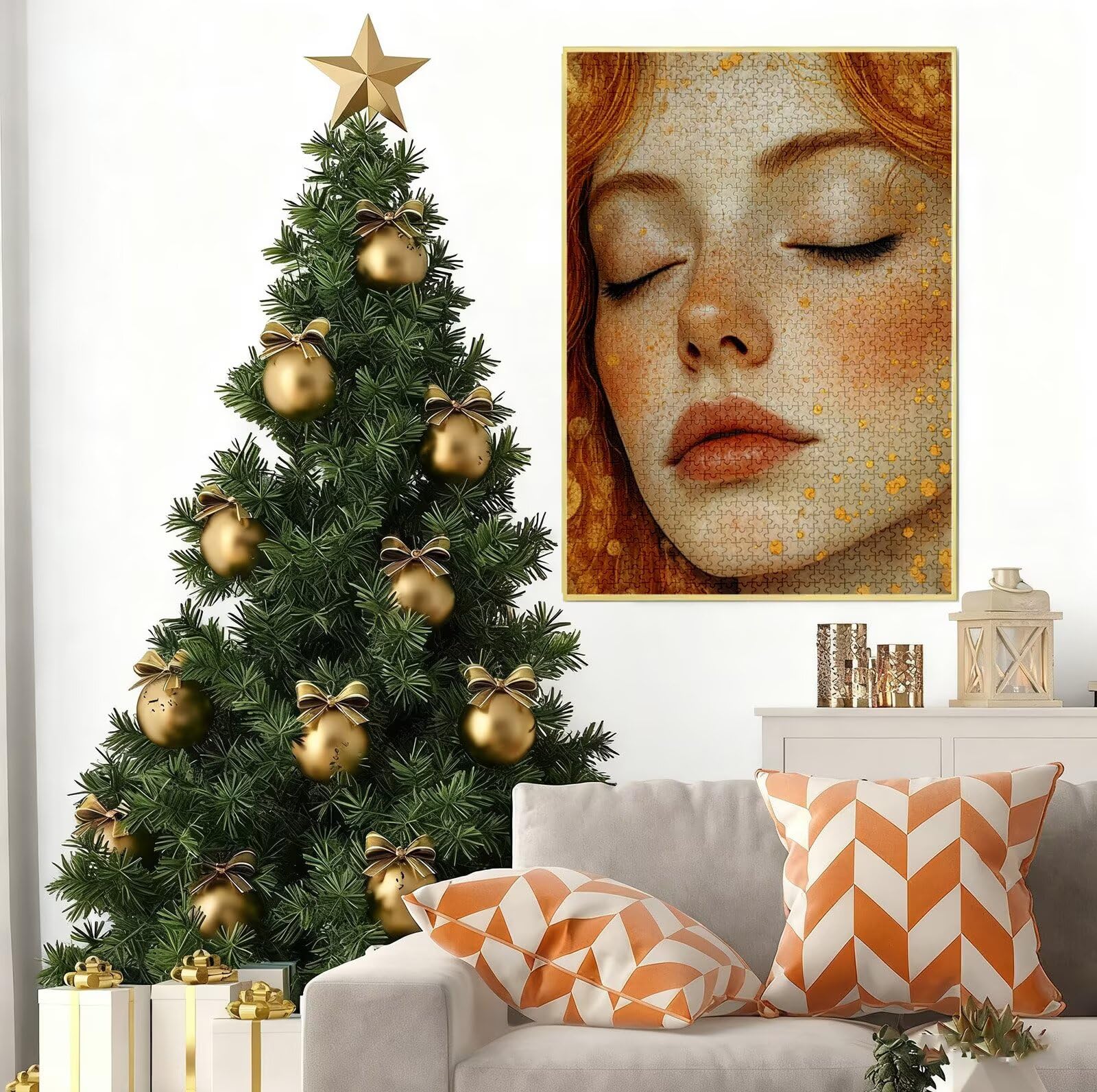 Puzzle 5000 Pezzi per Adulti, Puzzle Klimt in Legno per Adulti, Puzzles Donna Impegnativi, Giochi Educativo per Famiglie, Rompecapo con Scatola per Decorazioni Casa, Donna Regalo di Natale B-8855