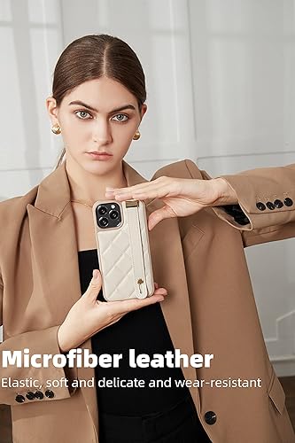 Miniatura 9 de ZVE iPhone 11 Pro - Funda acolchada de cuero a prueba de golpes, con función atril para mujer, compatible con iPhone 11 Pro, 5.8 pulgadas, color